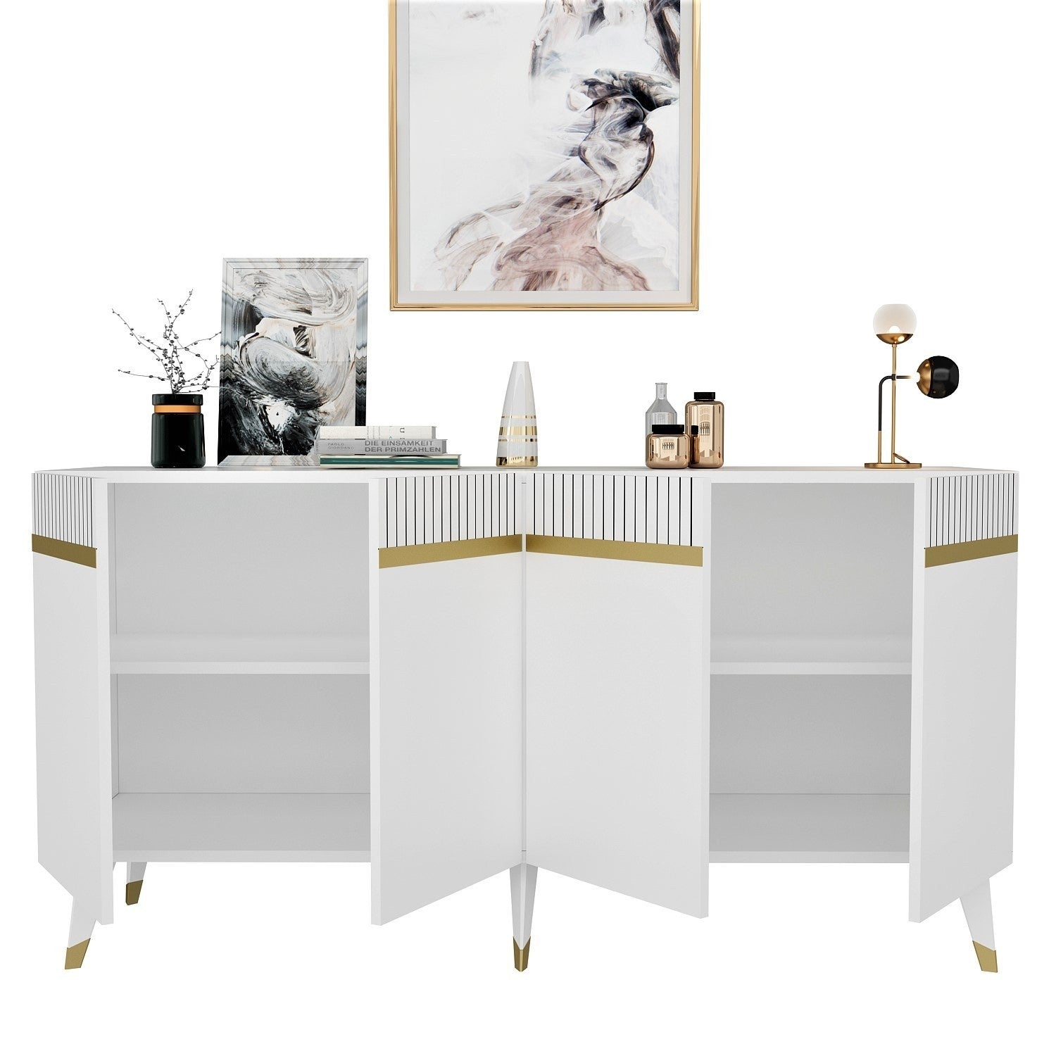 Console Defne - White, Gold