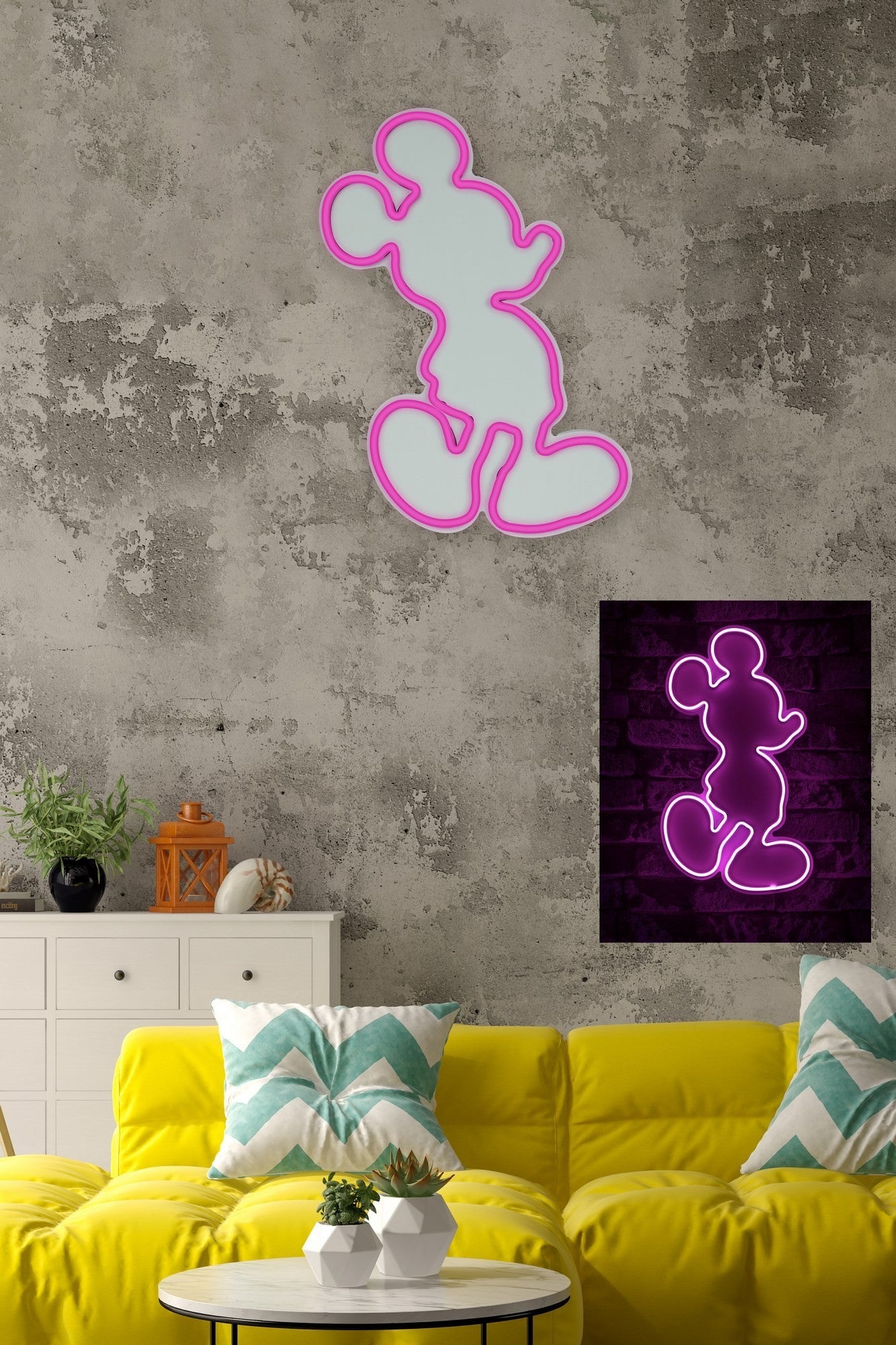Éclairage LED en plastique décoratif Mickey Mouse - Pink