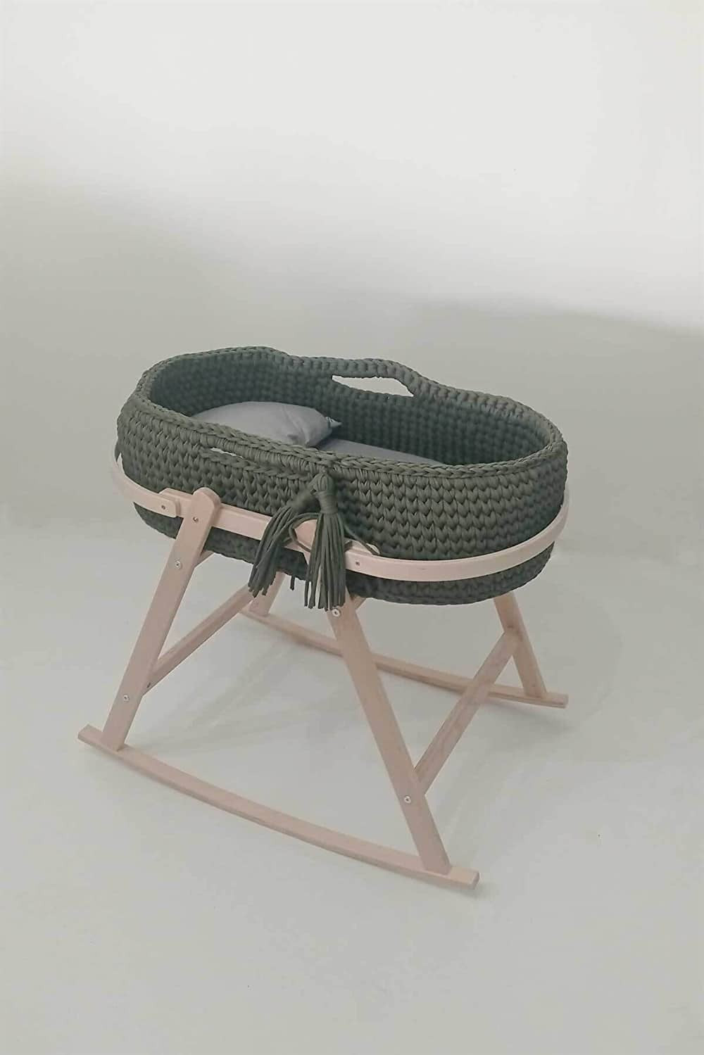 Couffin Bébé Avec Support Bois & Matelas