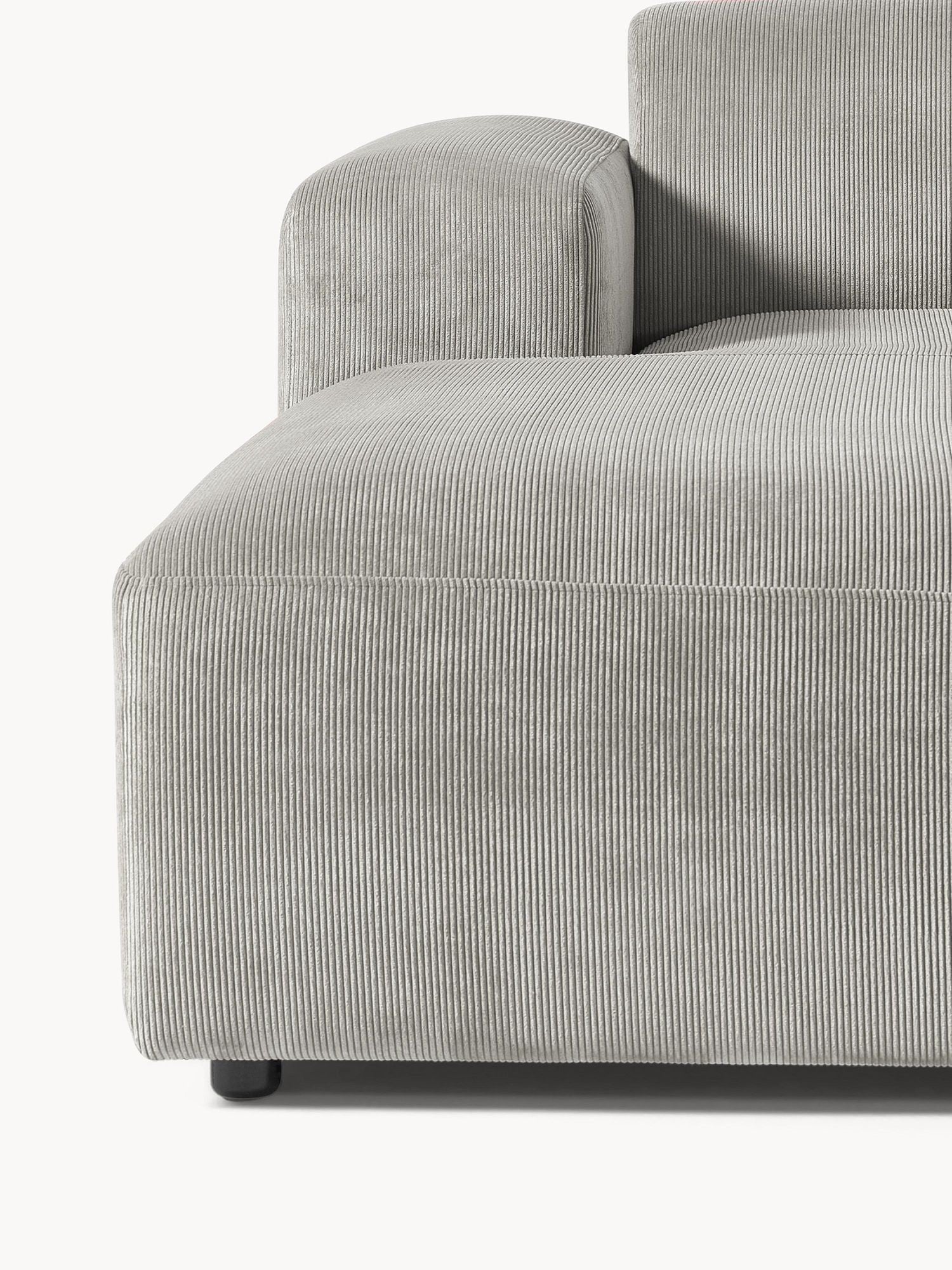 Canapé d'angle 4 places en velours côtelé Molly
