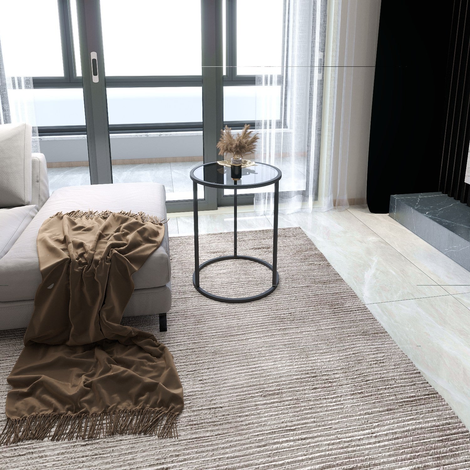 Table d'appoint Alya Tekli - Black, Glass