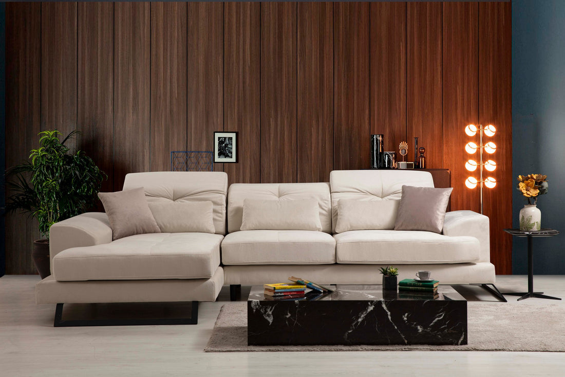 Canapé d'angle Frido Corner Left (Chl+3R) - Ecru