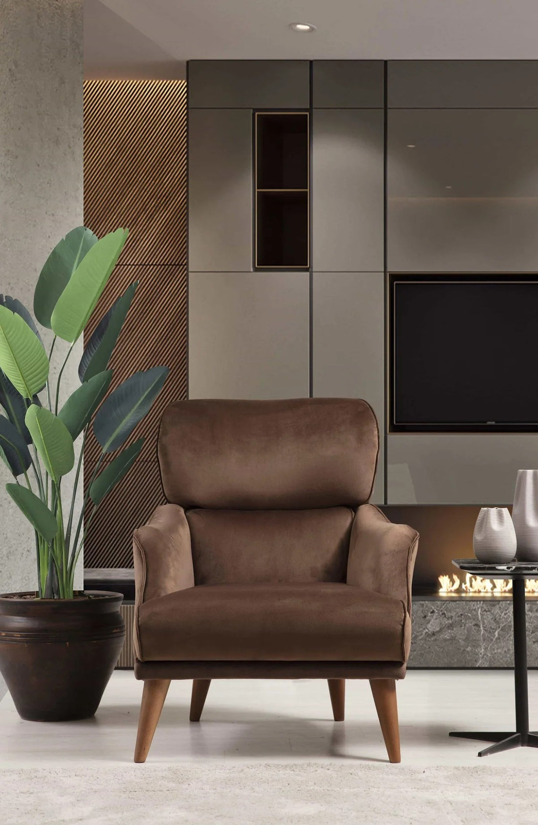 Bodrum Fauteuil Bergère marron