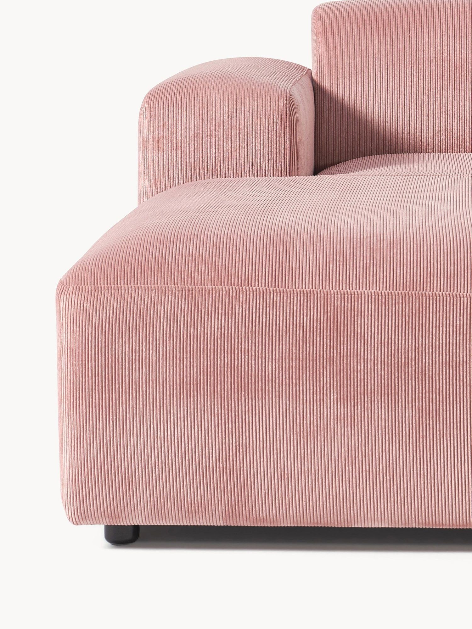 Canapé d'angle 4 places en velours côtelé Molly