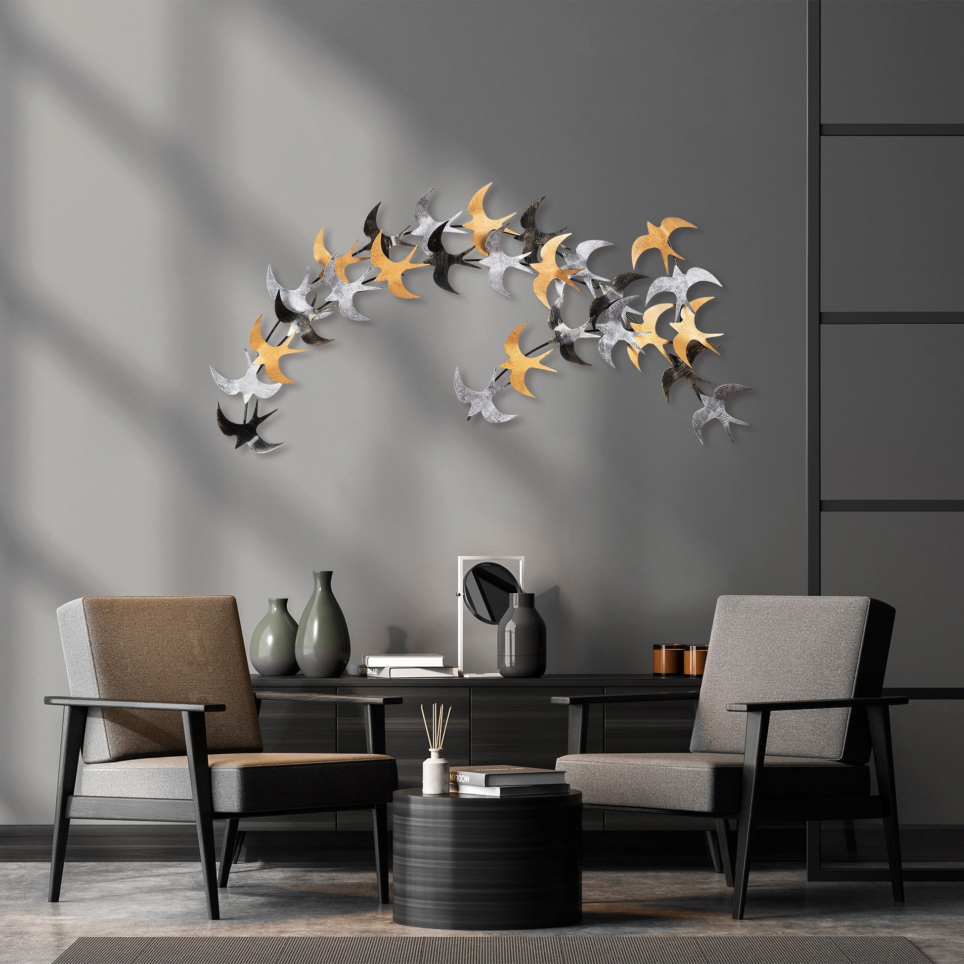 Accessoire mural en métal décoratif Kirlangiç