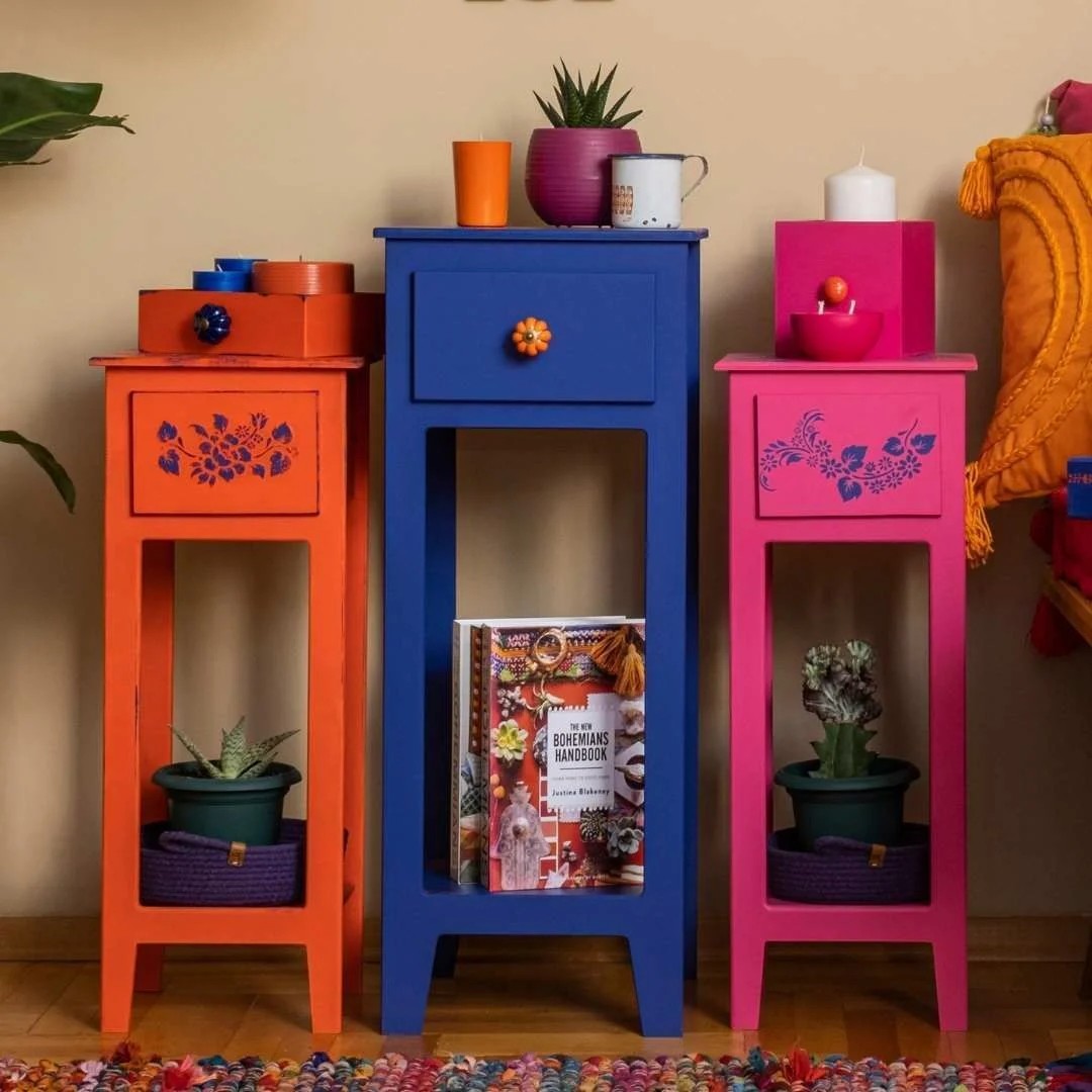 Miniature commode bohème ultramarine