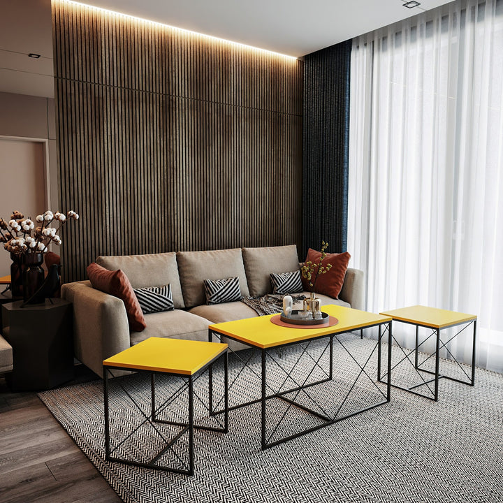Ensemble de table basse Defne - Yellow