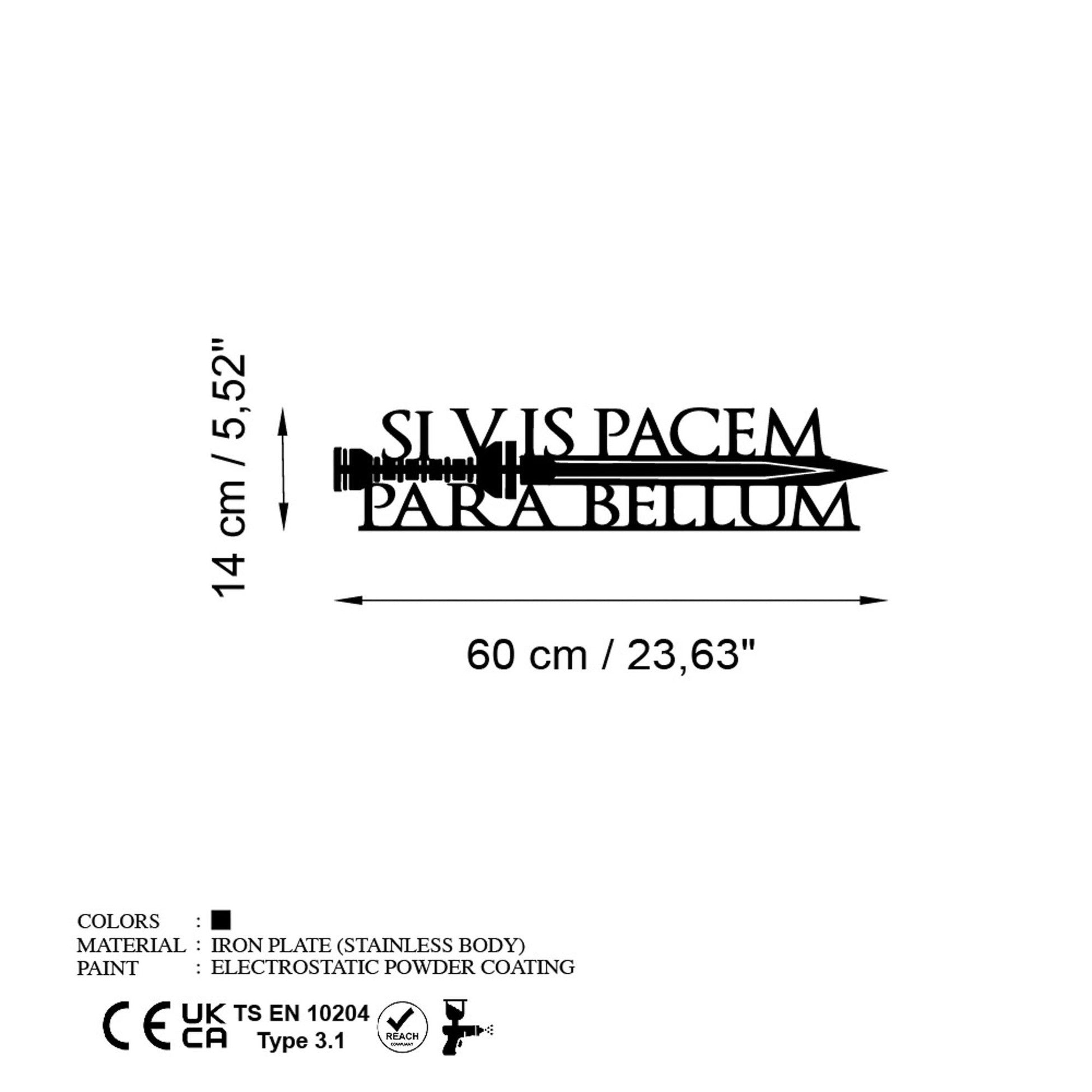 Accessoire mural en métal décoratif Si Vis Pacem 2