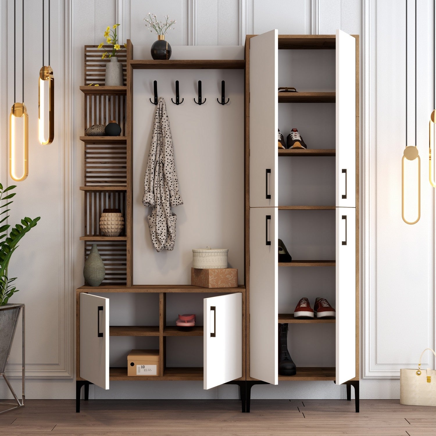 Support d'entrée Viyana DA - Walnut, White