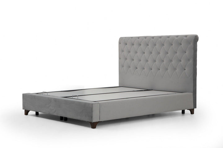 Base de lit double et tête de lit Deluxe 140 x 200 - Grey