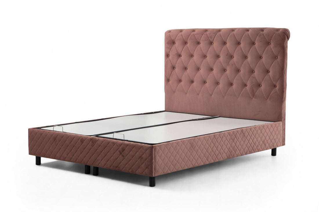 Base de lit double et tête de lit Sonata 150 x 200 - Dusty Rose