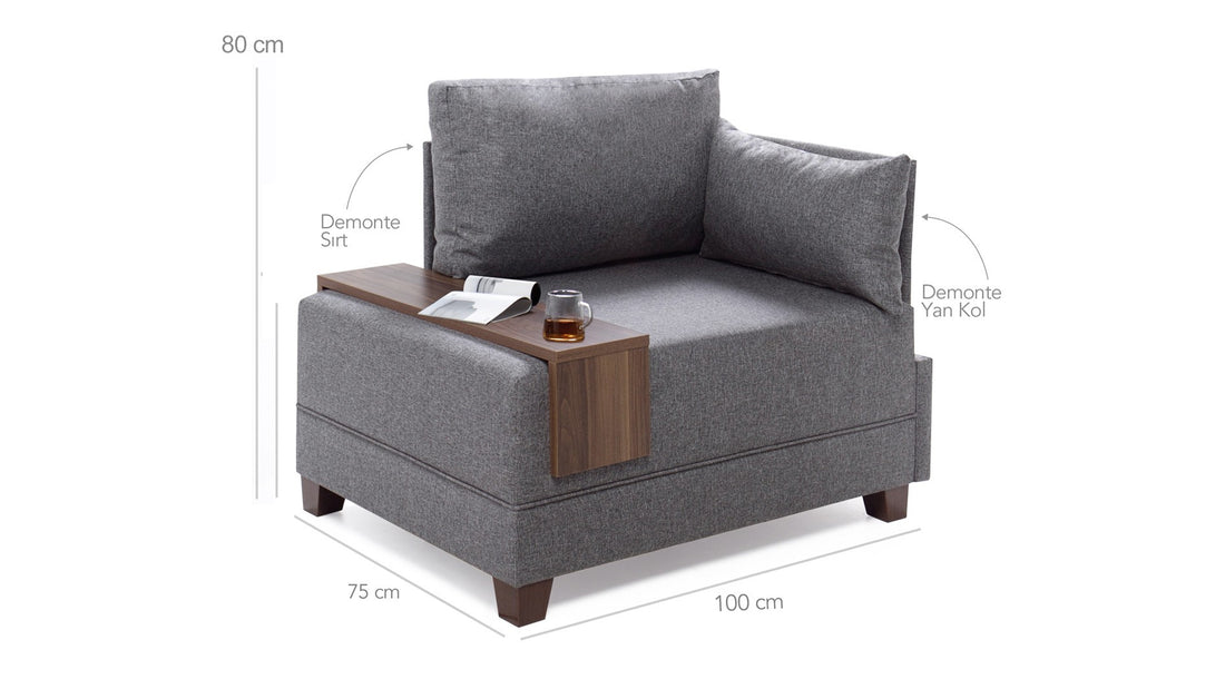 Canapé 1 place Fly Right - Anthracite