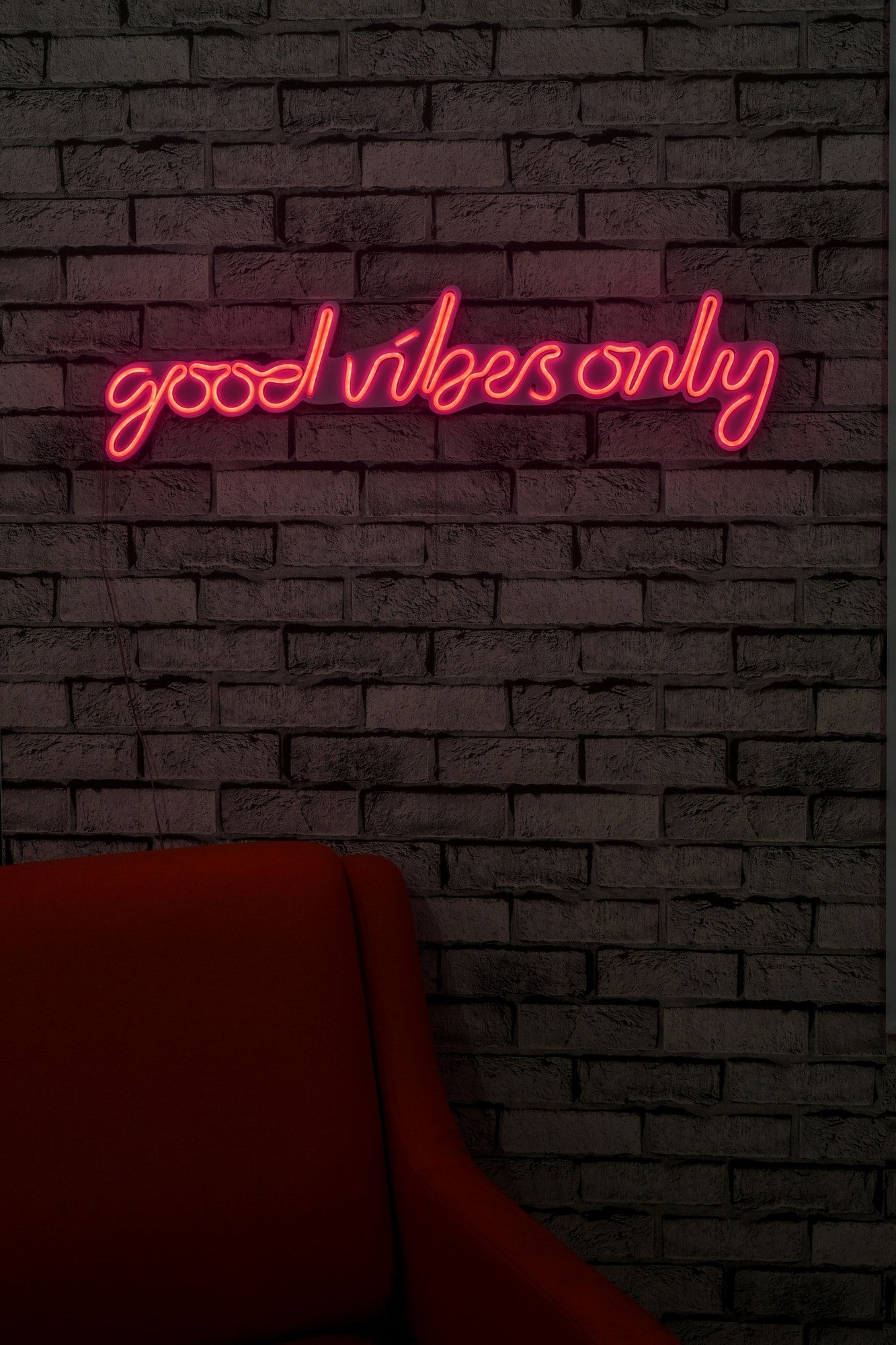 Éclairage LED en plastique décoratif Good Vibes Only - Pink
