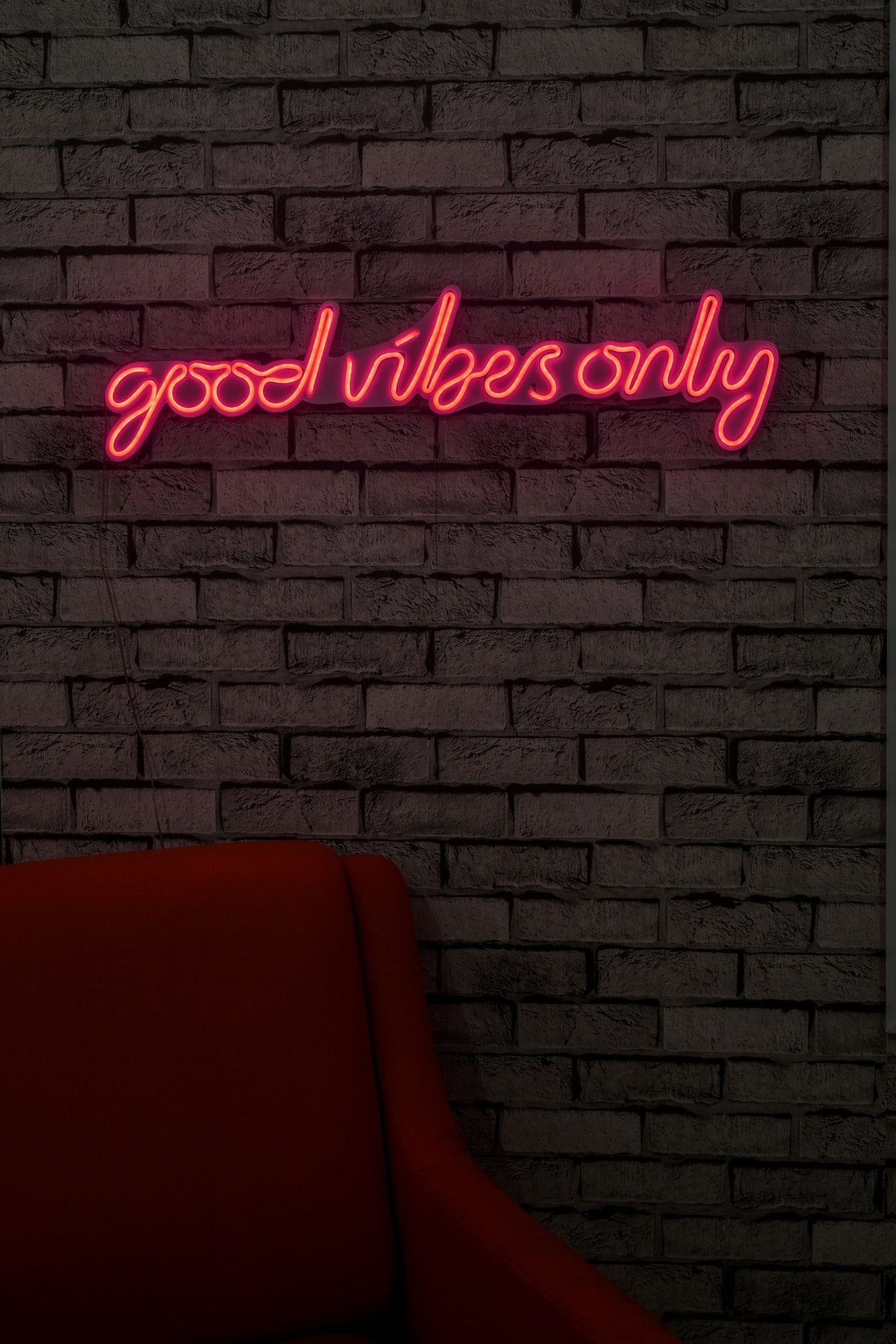 Éclairage LED en plastique décoratif Good Vibes Only - Pink