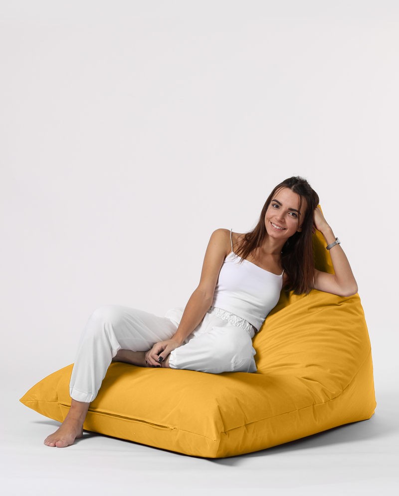 Sac de haricots de jardin Pyramid Big Bed Pouf - Yellow