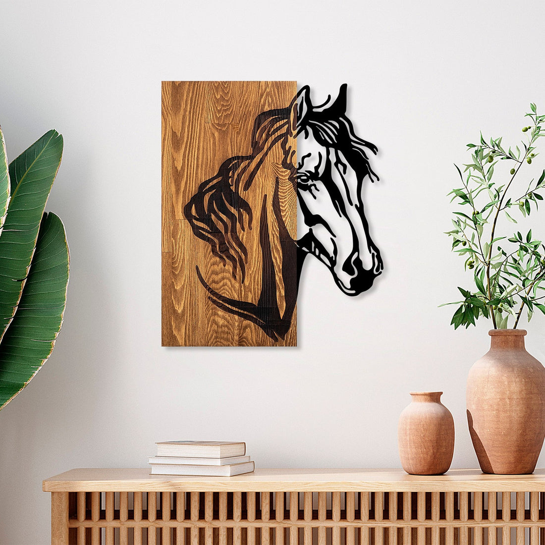 Accessoire mural en bois décoratif Horse 1
