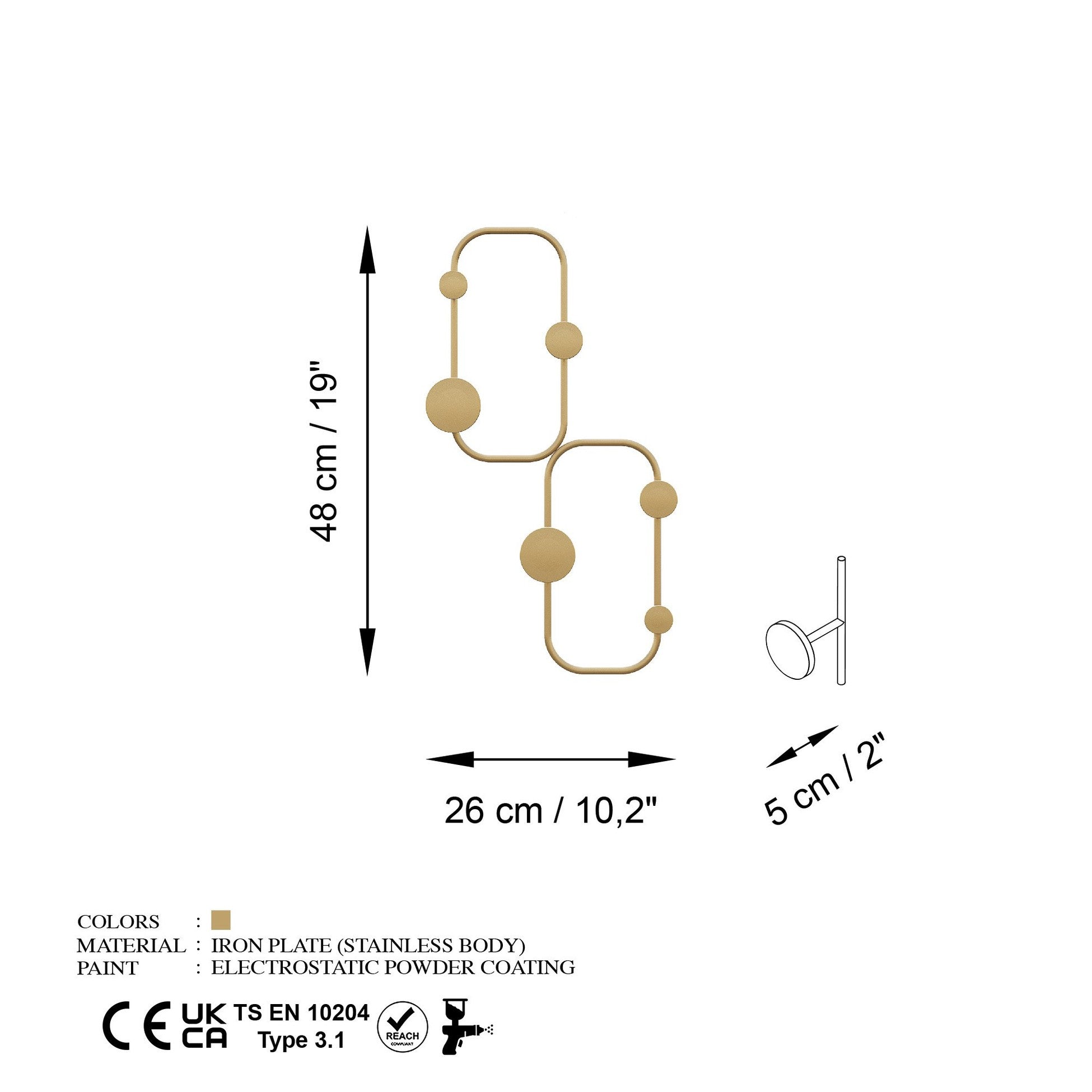 Crochet mural en métal Ladybug-A