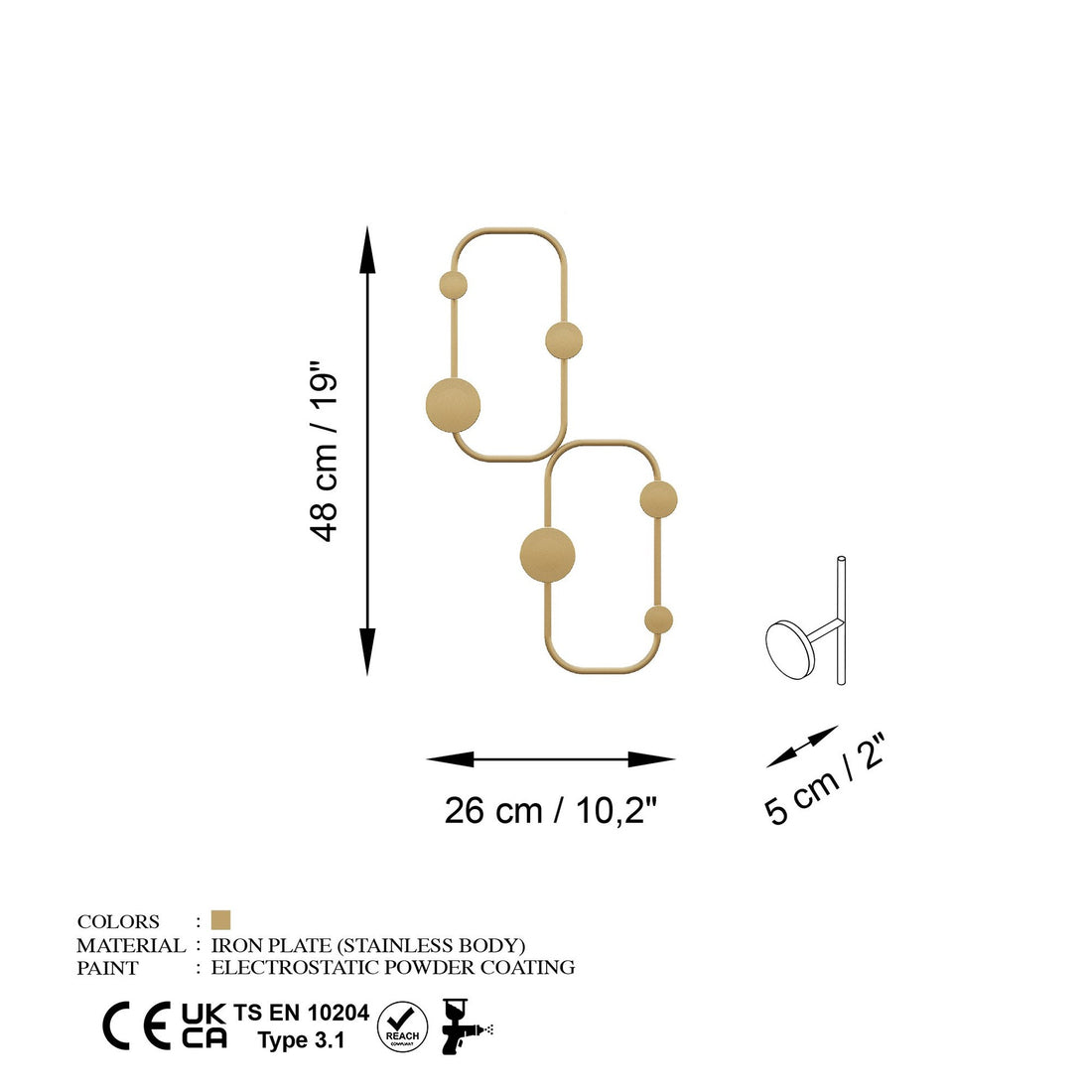 Crochet mural en métal Ladybug-A