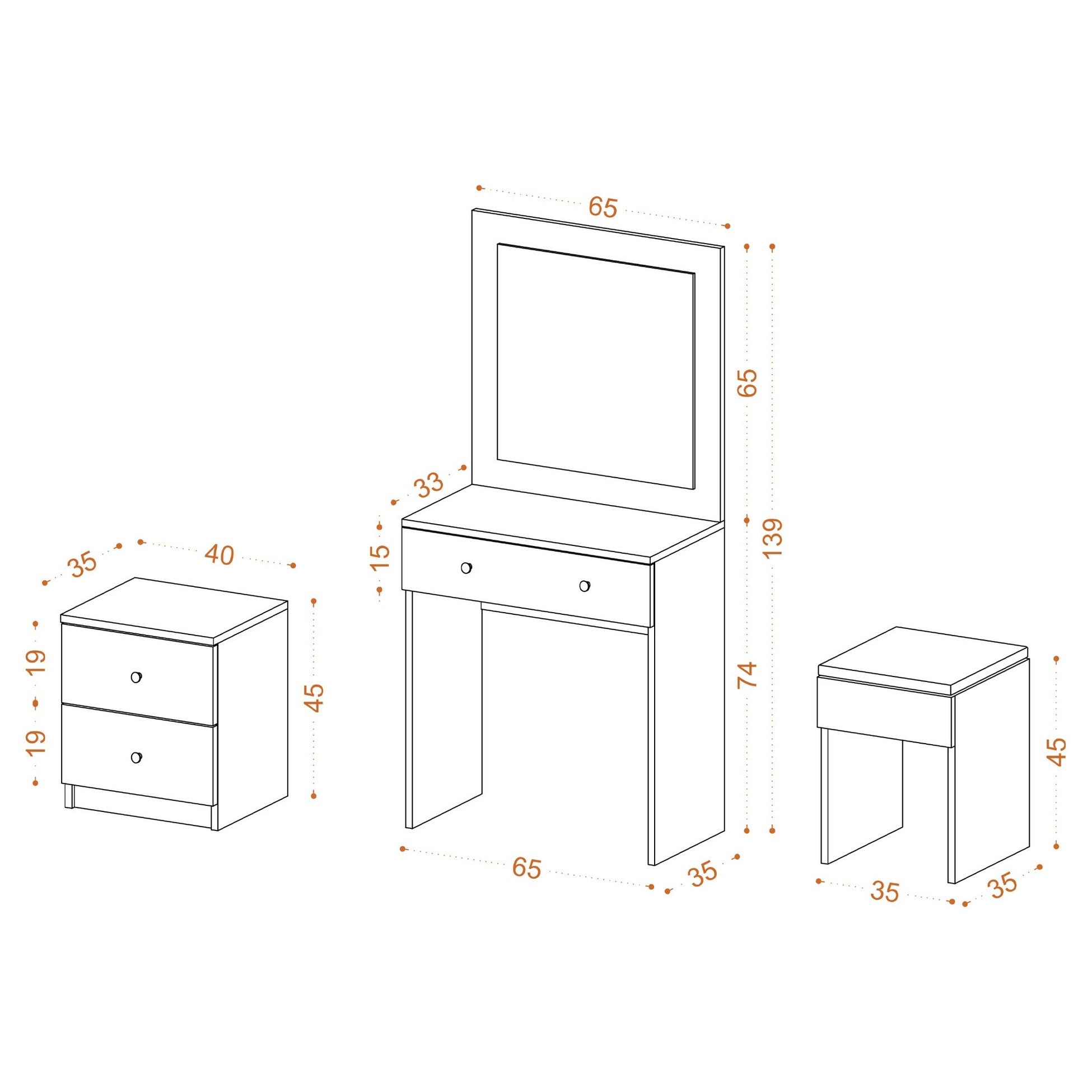 Table de maquillage Nice - White