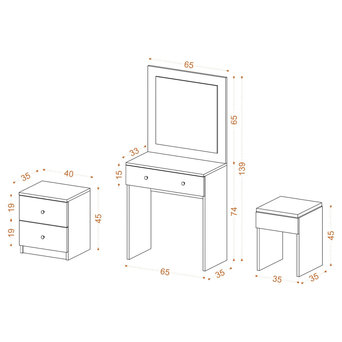 Table de maquillage Nice - White