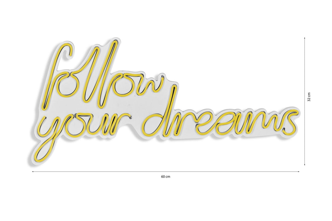 Éclairage LED en plastique décoratif Follow Your Dreams - Yellow