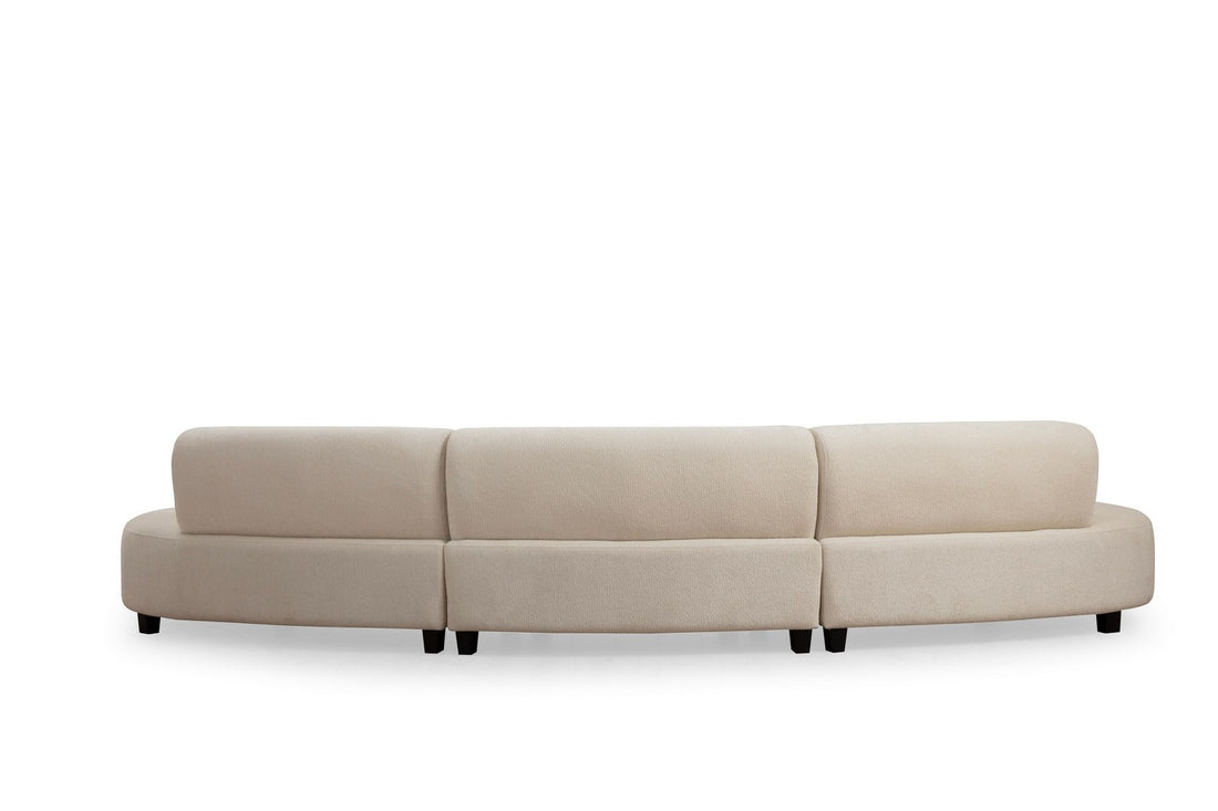 Canapé design arrondi 5 places Marix Tissu Beige
