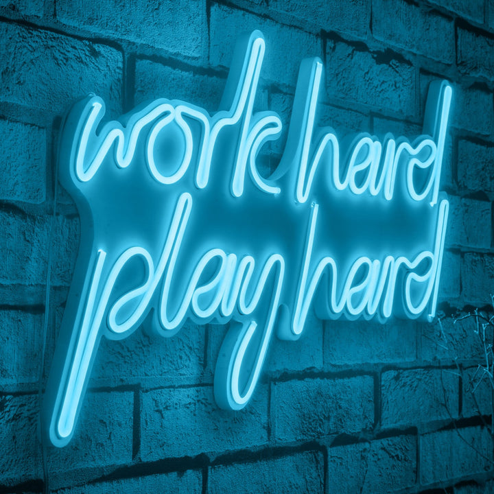 Éclairage LED en plastique décoratif Work Hard Play Hard - Blue