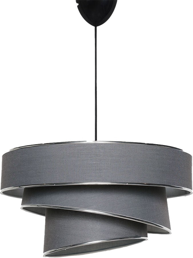 Suspension 3 cylindres design oblique Inconditus Ø40cm Anthracite et Argent