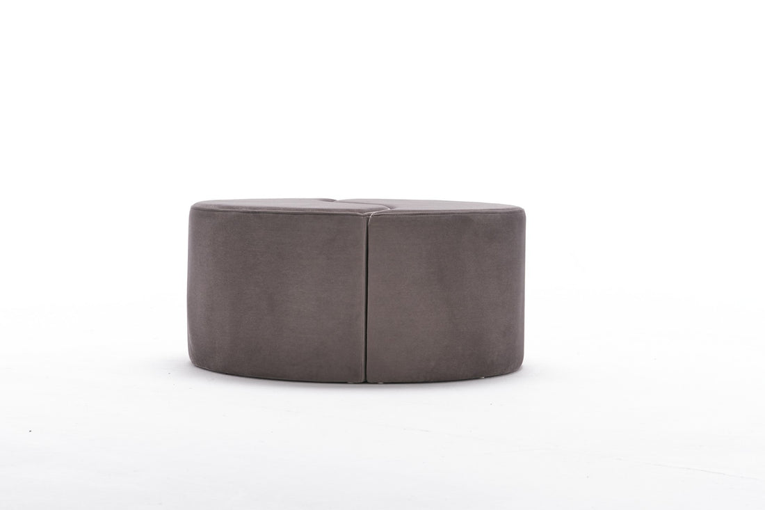 Lot de 2 poufs puzzle Ratsel L43xH40cm Velours Taupe