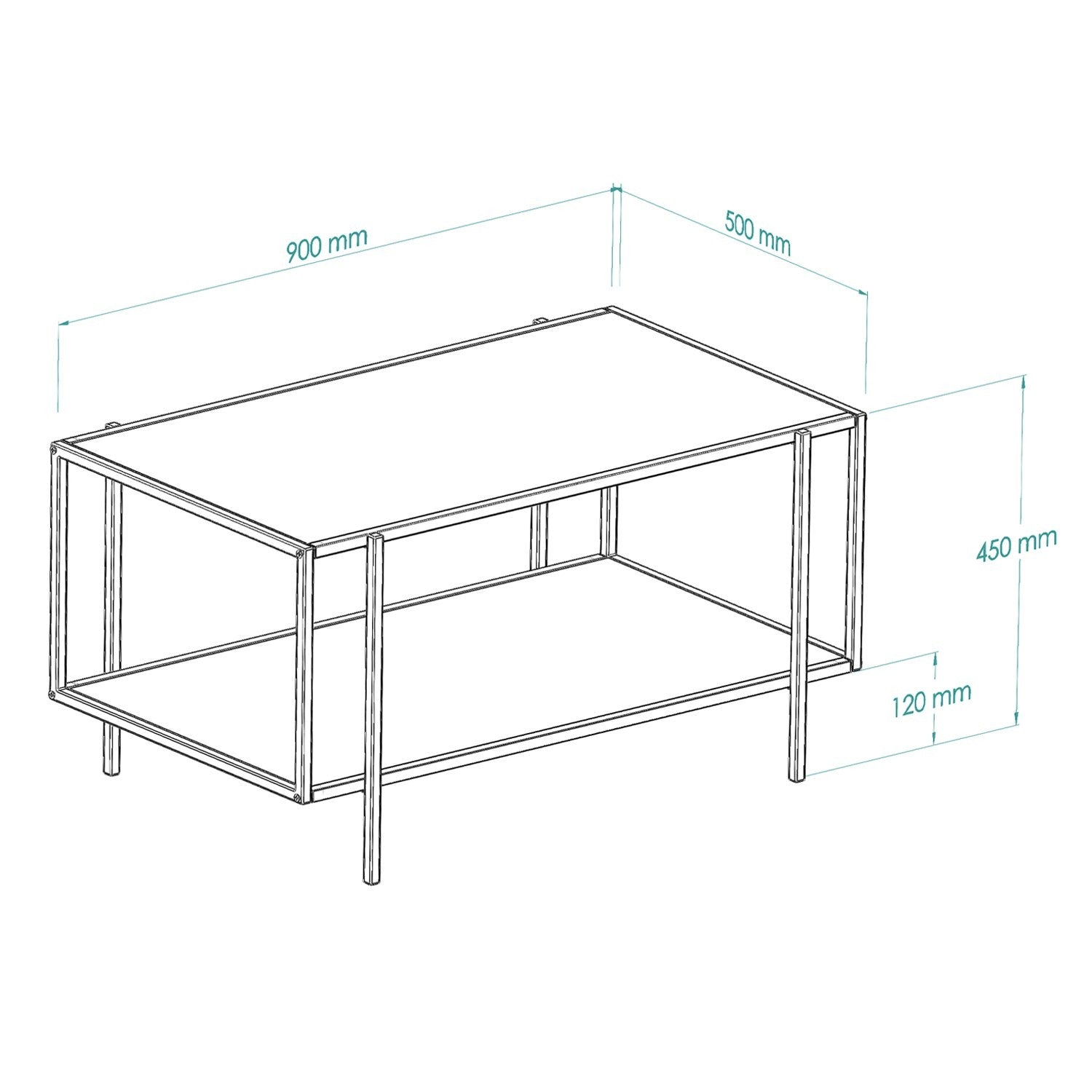 Table basse Espa - Smoked, Black