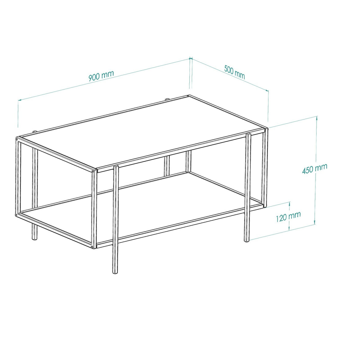 Table basse Espa - Smoked, Black