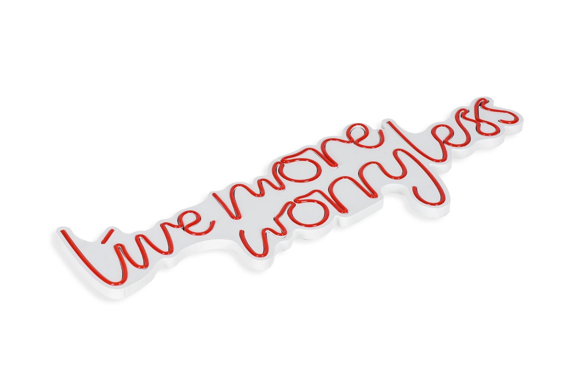 Éclairage LED en plastique décoratif Live More Worry Less - Red