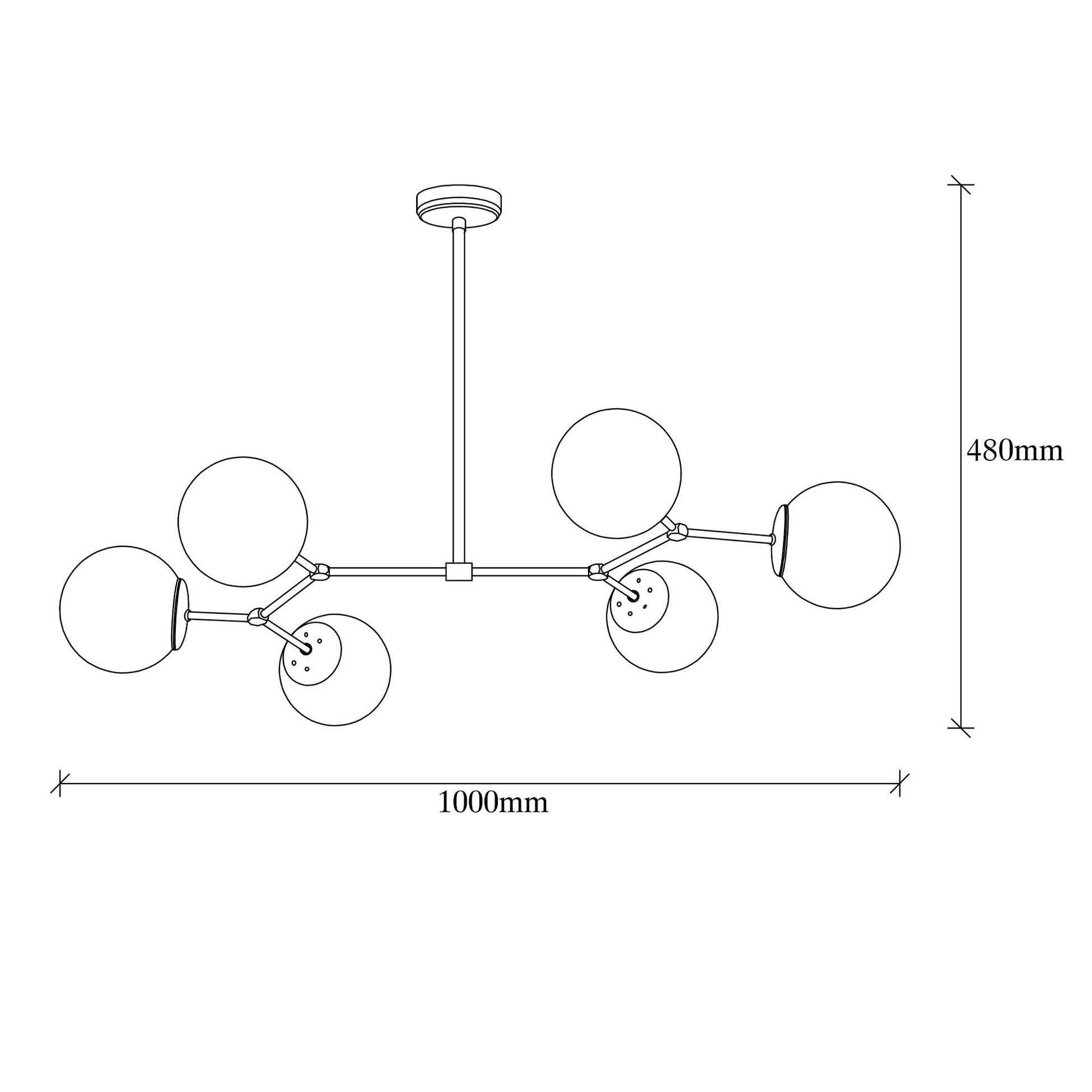 Suspension 6 Ampoules Style Moderne Métal Jaune Et Blanc Damar