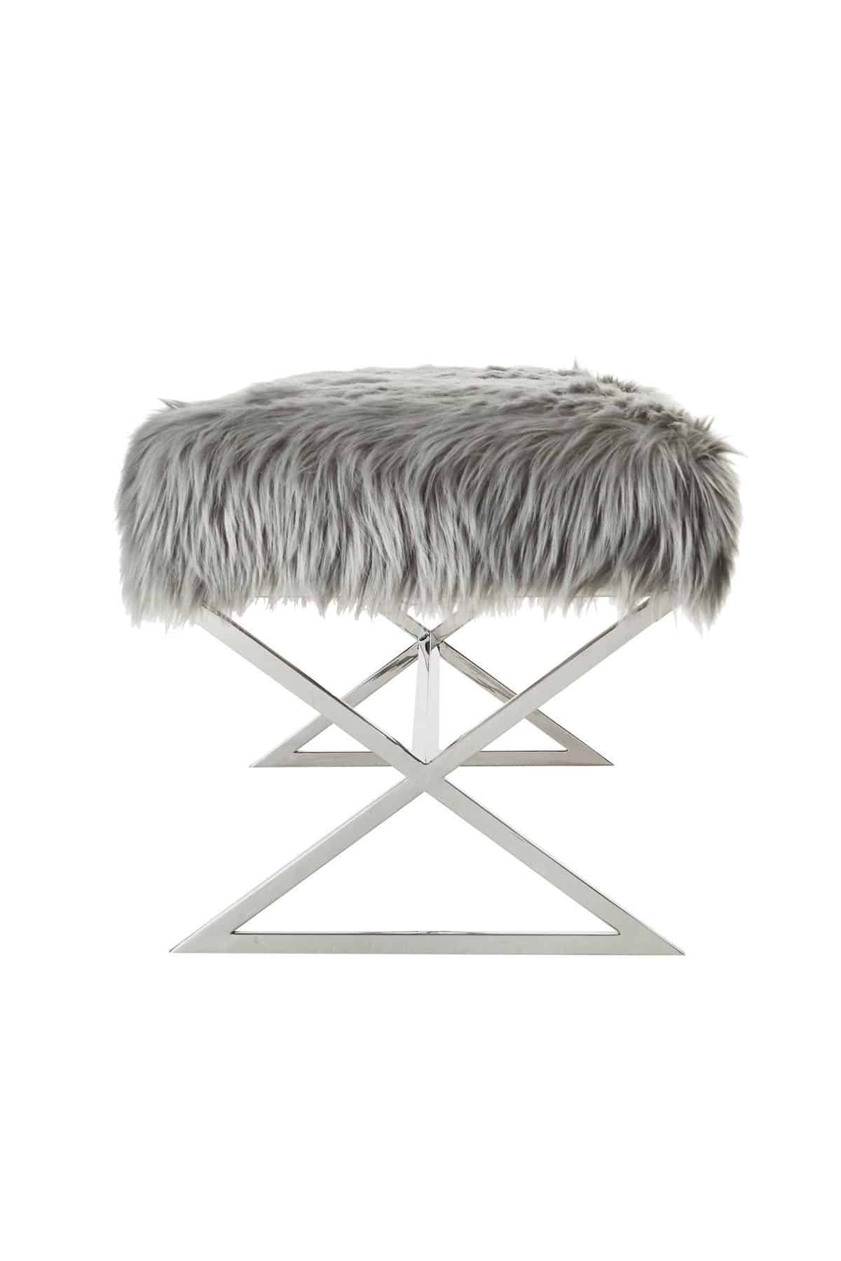 Luxury Banc peluche anthracite