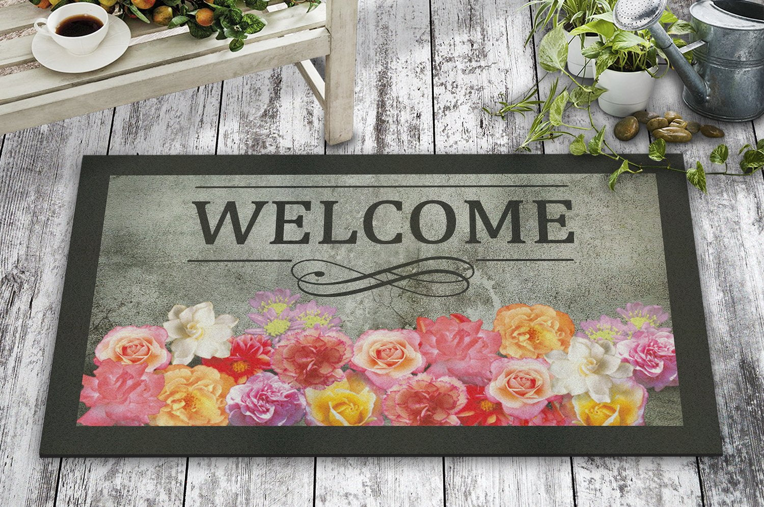 Paillasson en PVC Colorful Roses