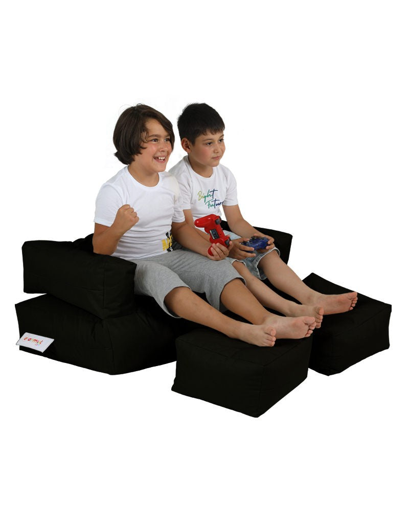 Pouf de jardin Kids Double Seat Pouf - Black