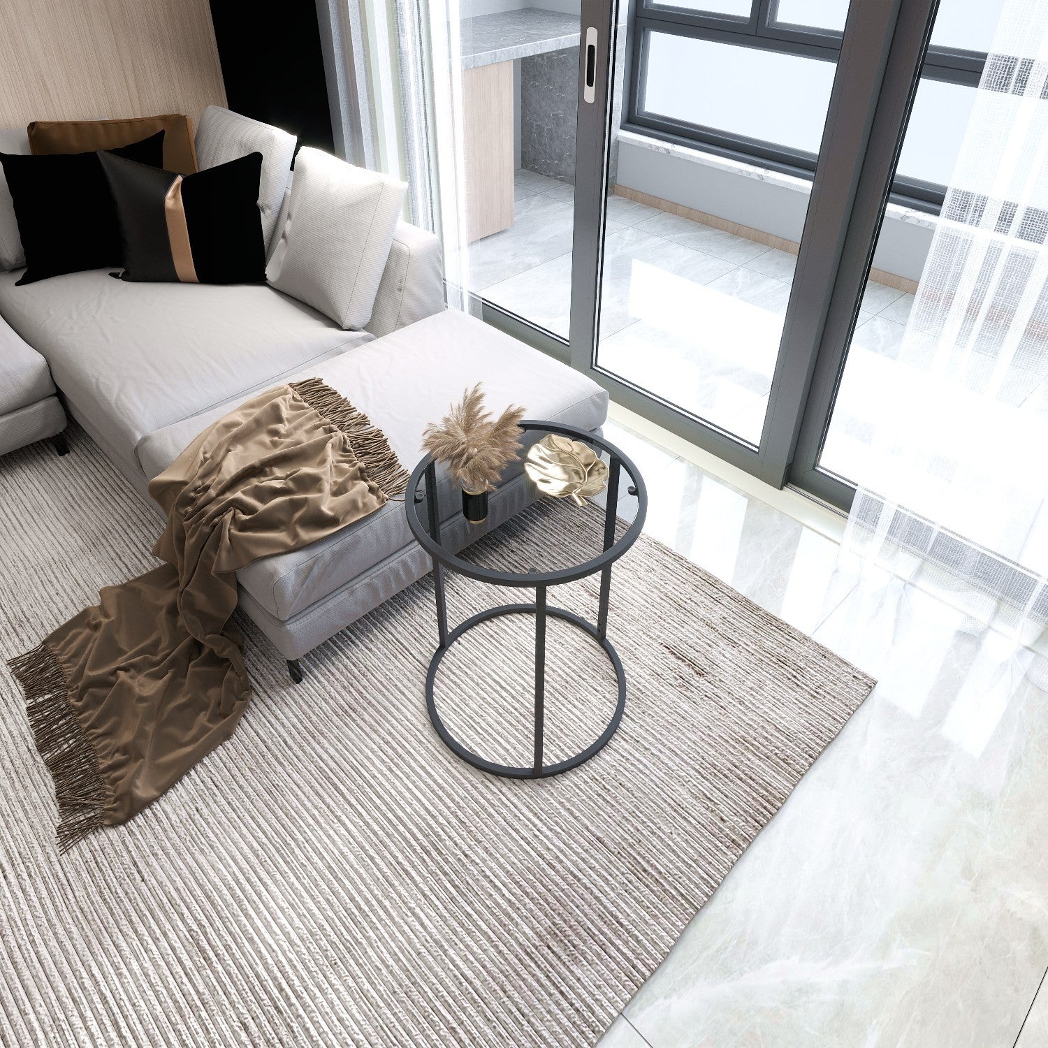 Table d'appoint Alya Tekli - Black, Glass