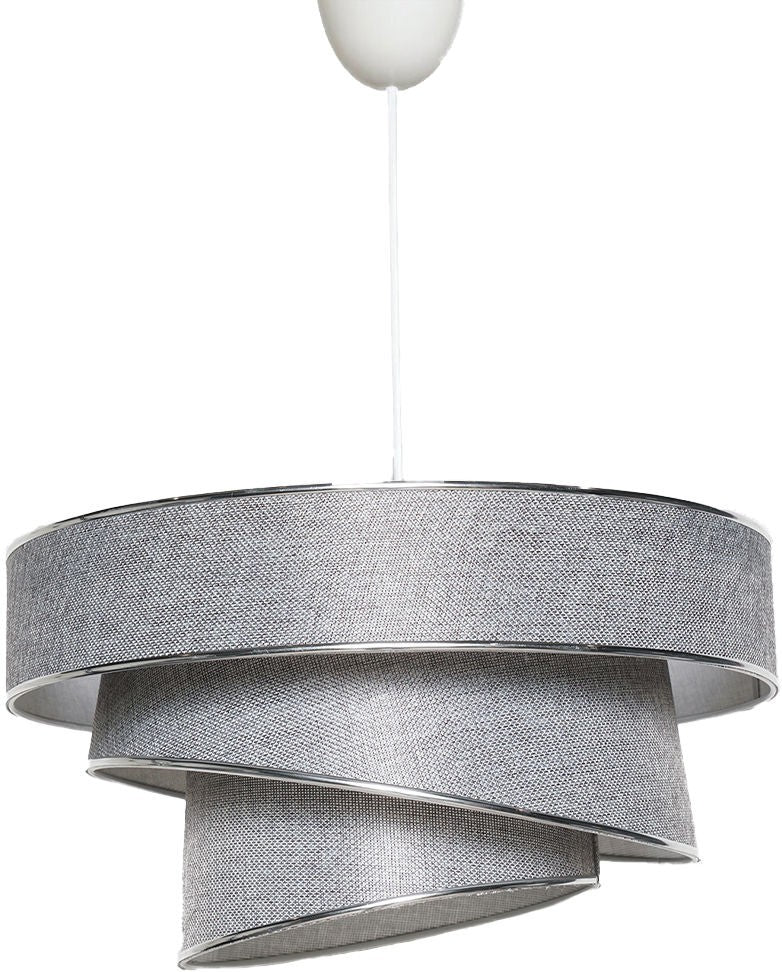 Suspension 3 cylindres design oblique Inconditus Ø40cm Gris et Argent