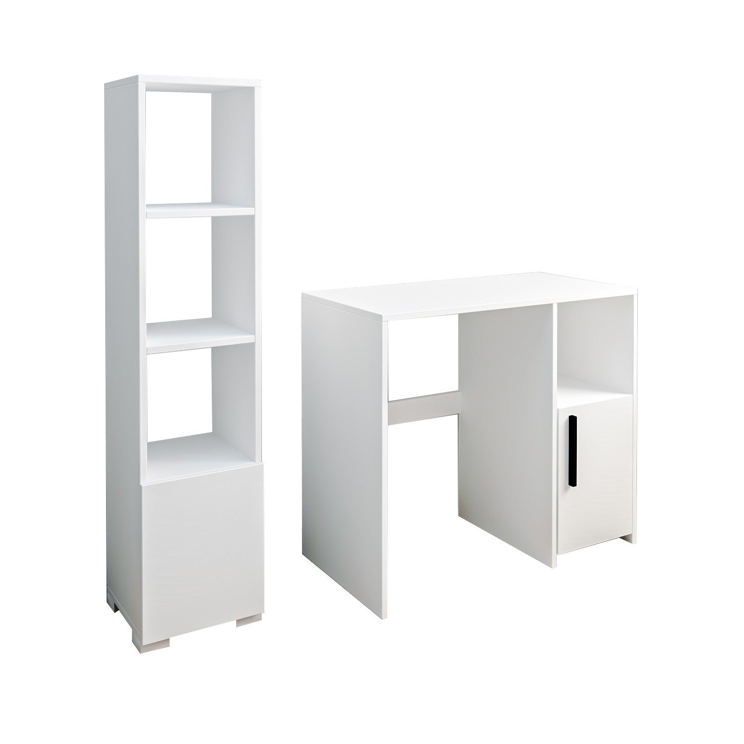 Bureau d'étude et étagère Kuzey Set - White