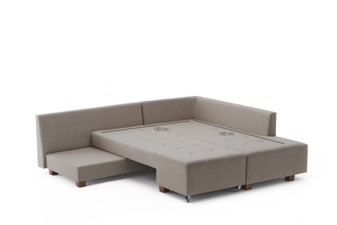 Canapé d'angle Manama Corner Sofa Bed Right - Cream
