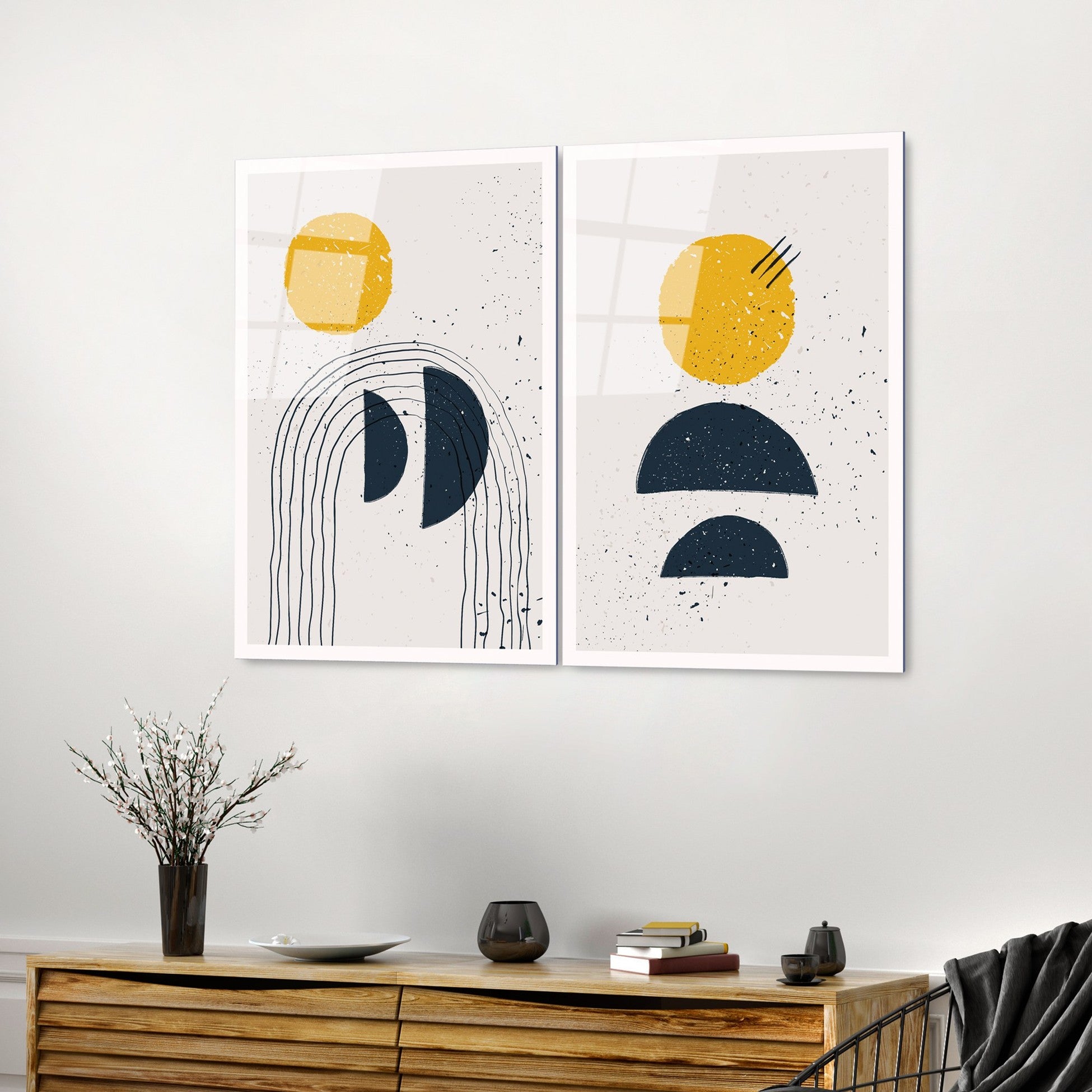 Peinture en verre trempé décorative (2 pièces) UV-954 - 45 x 65