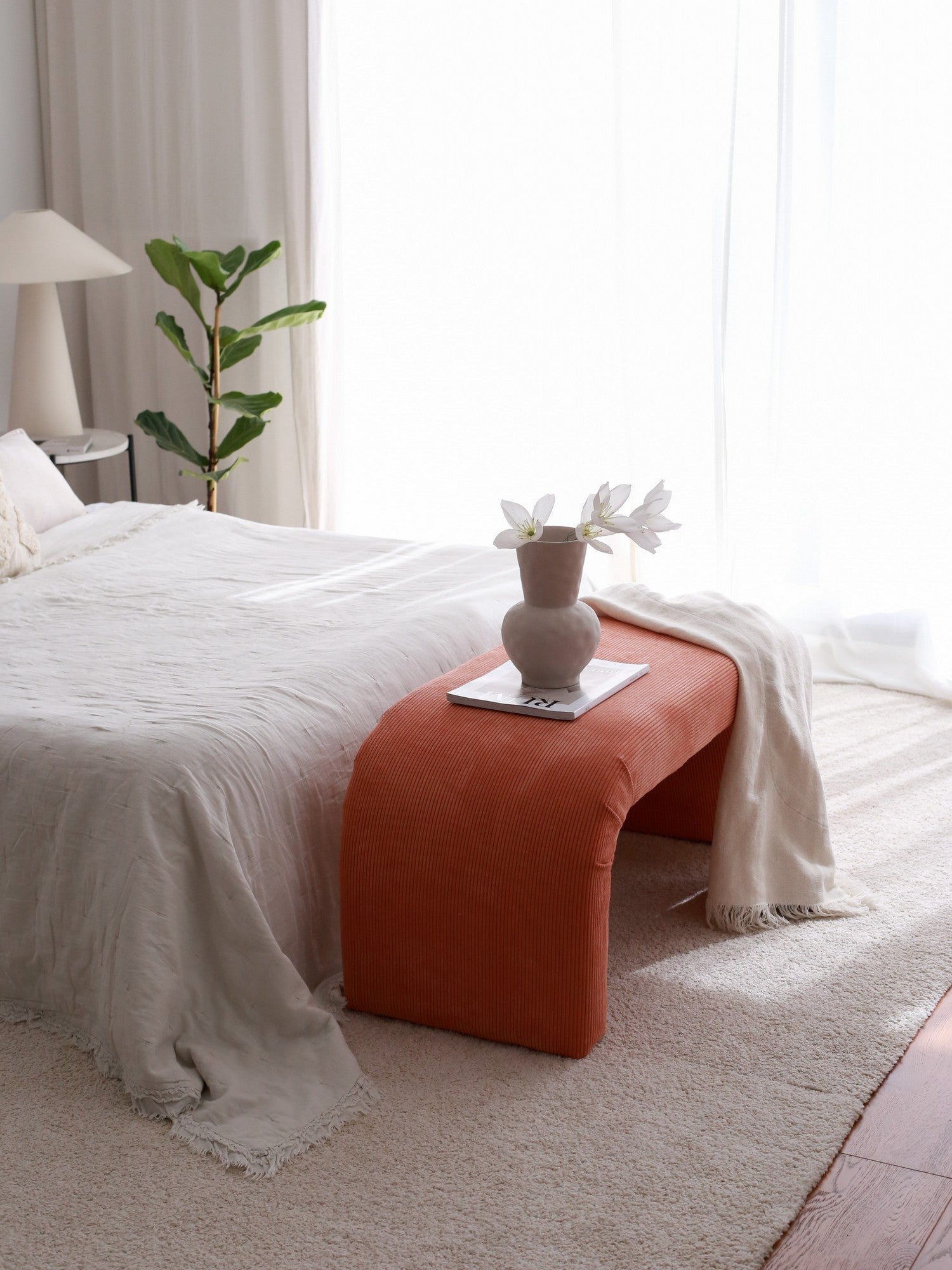 Pouf Nu Bench - Coral