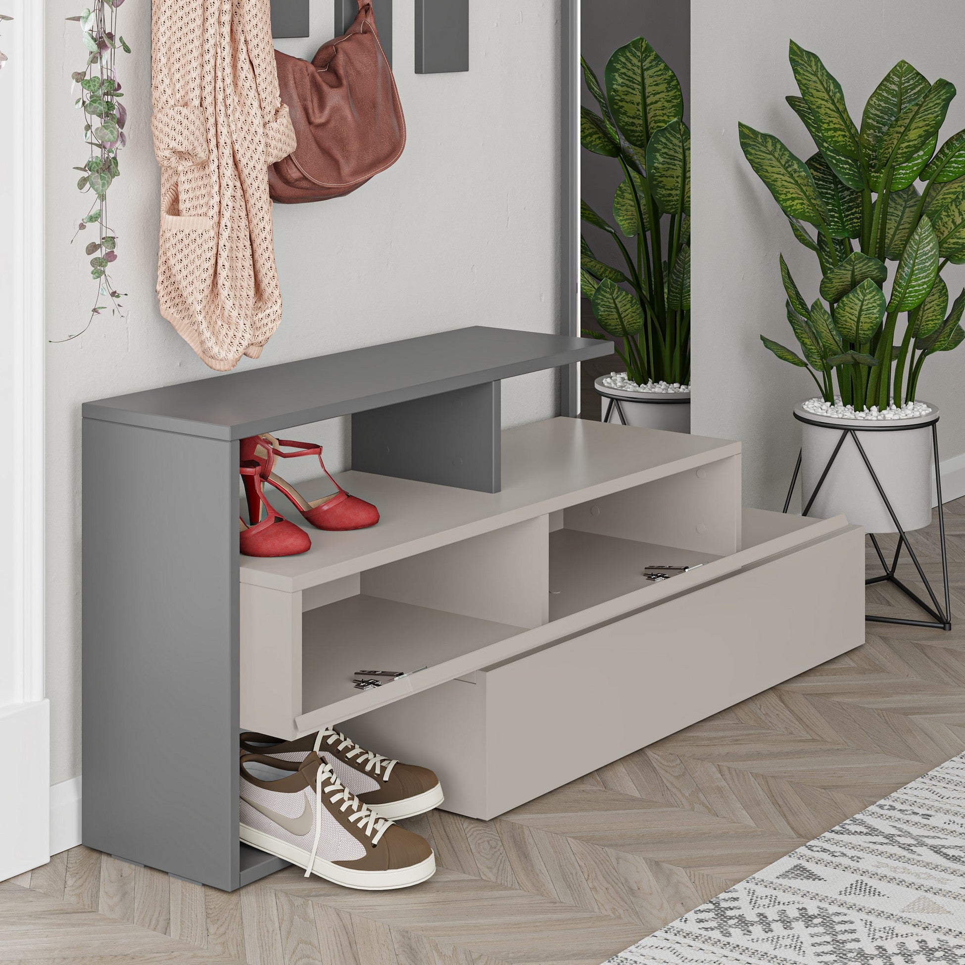 Support d'entrée Ramda - Light Mocha, Anthracite