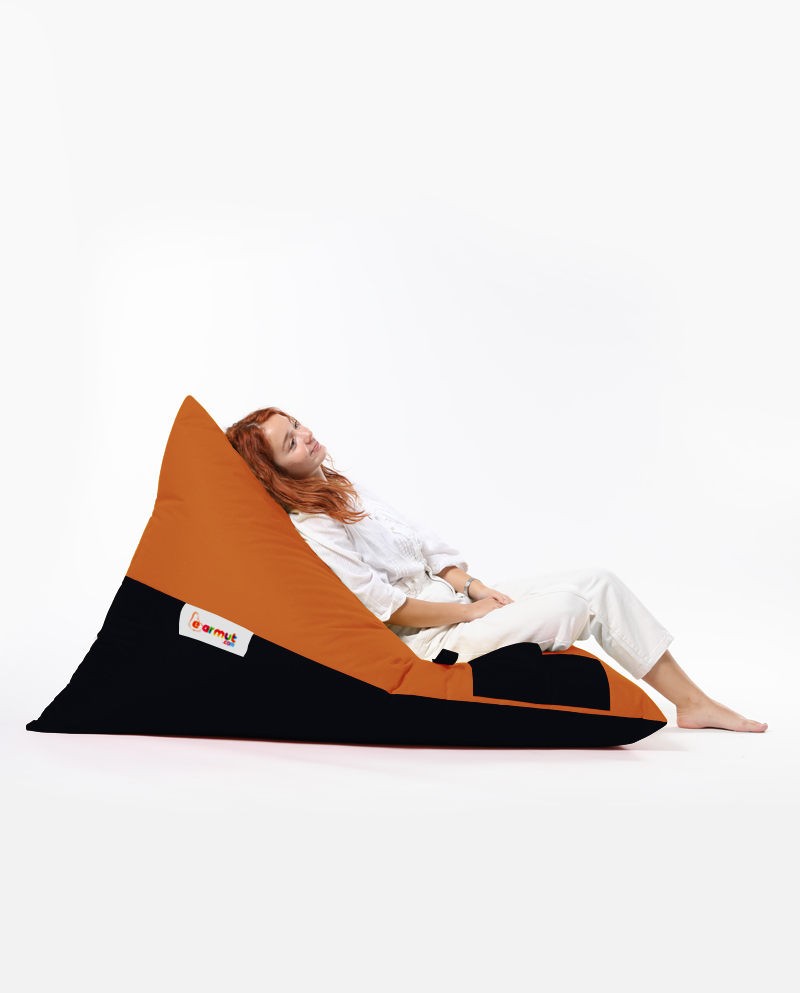 Pouf de jardin Pyramid Large Double Color Bed Pouf - Orange
