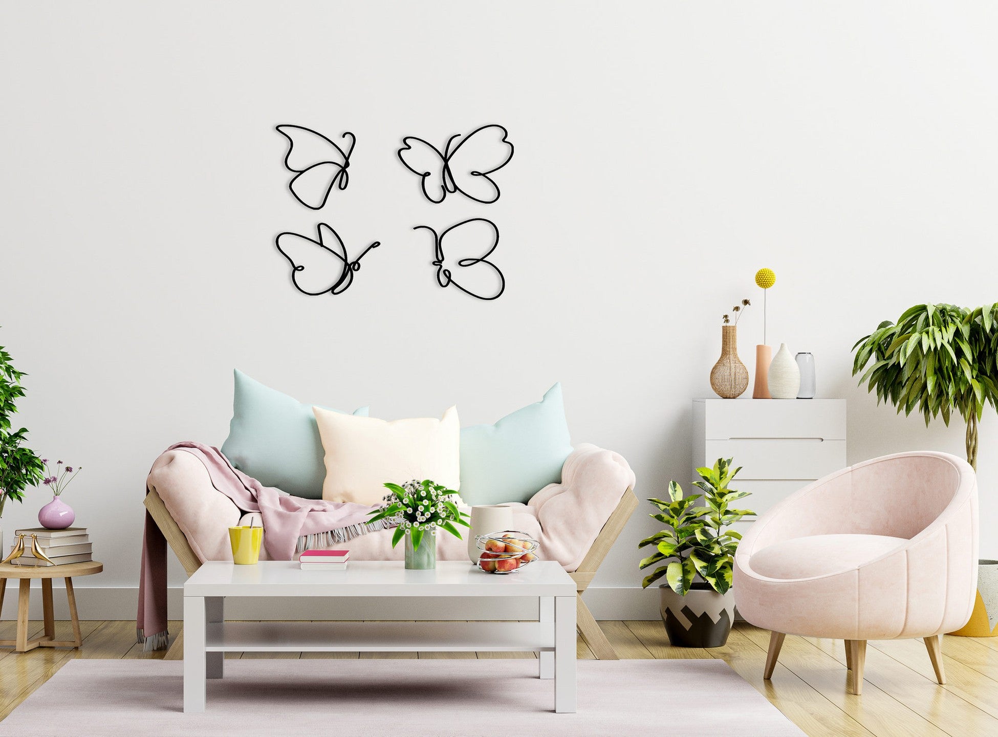 Accessoire mural en métal décoratif Butterflies