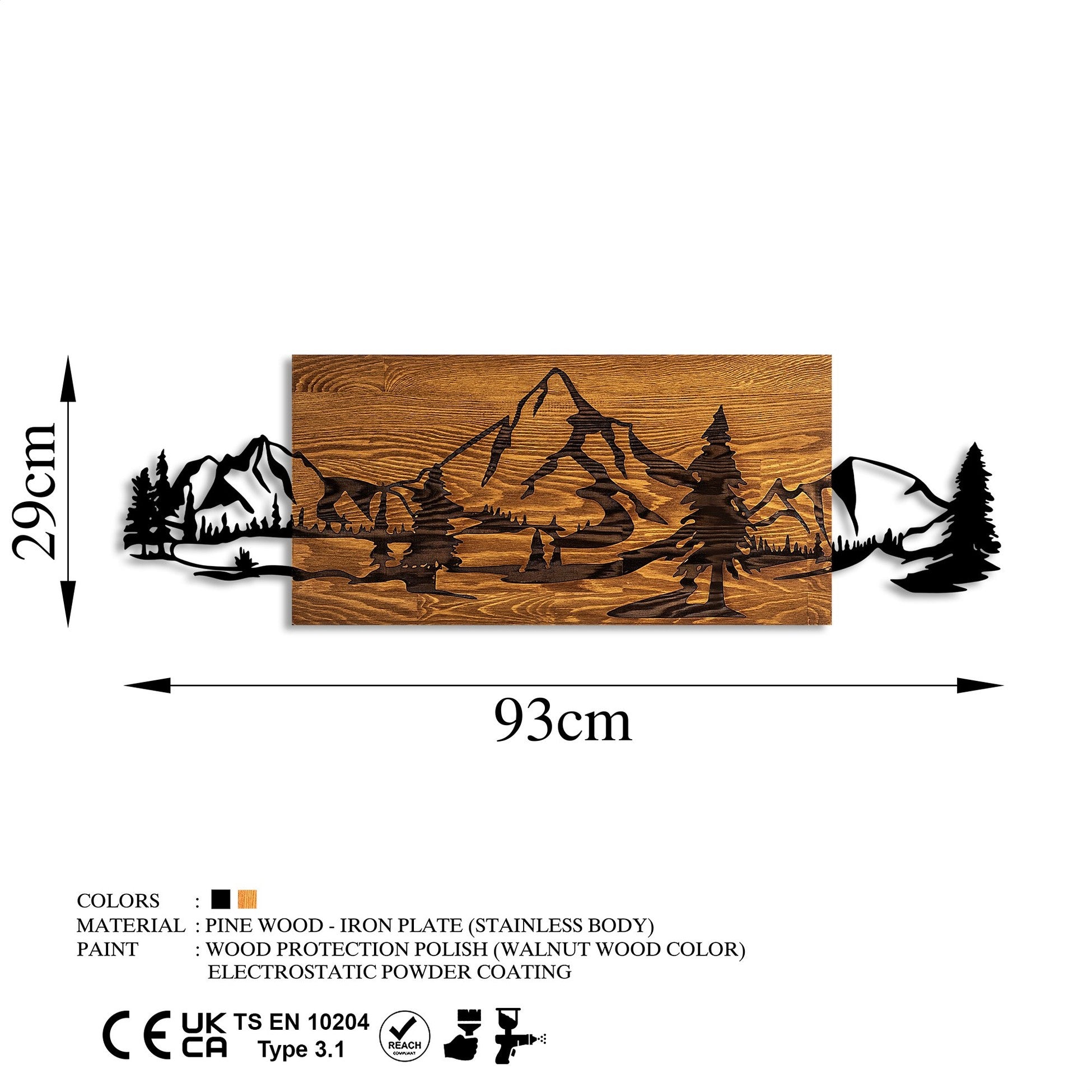 Accessoire mural en bois décoratif Mountain Range