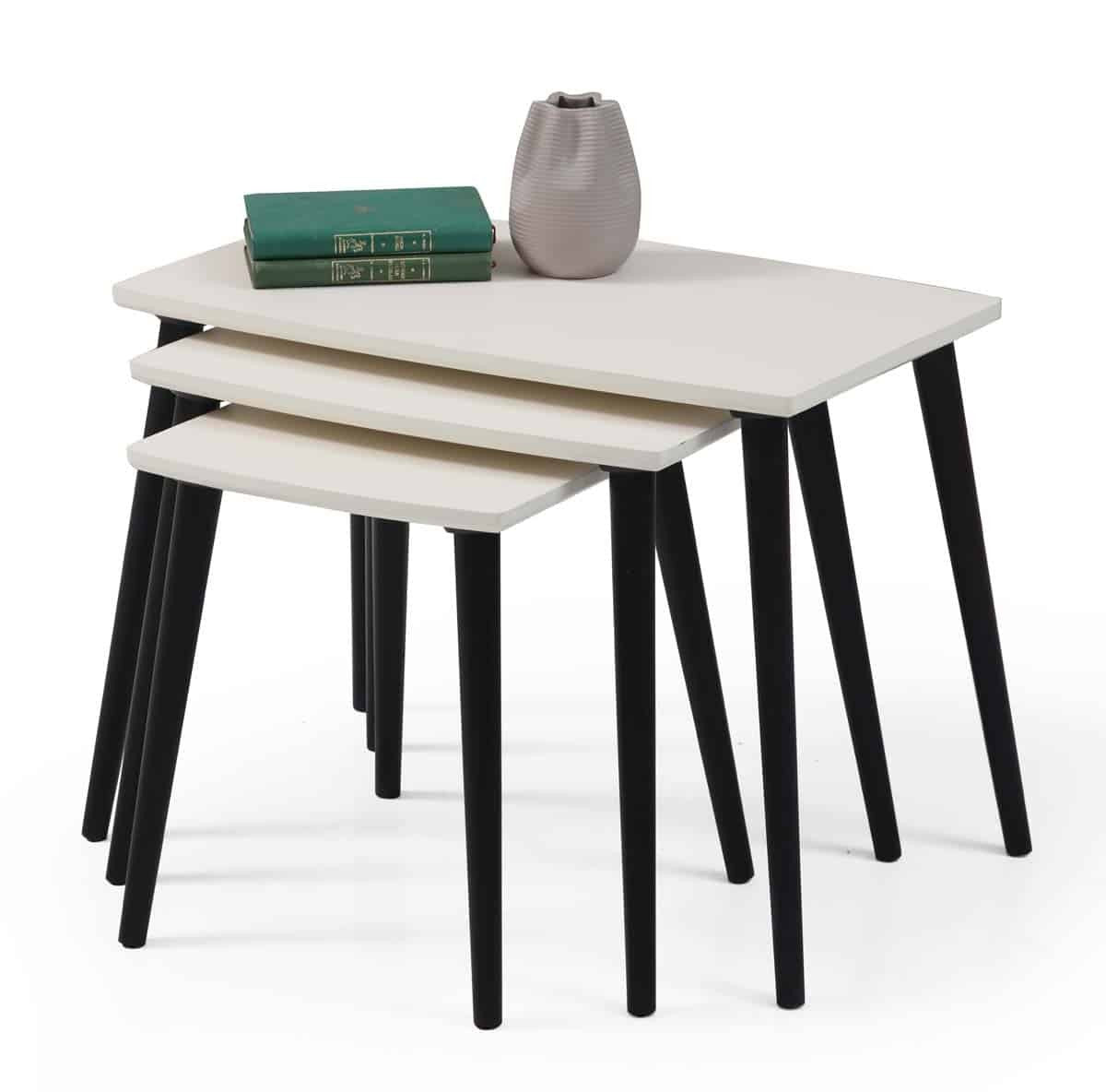 Table Ekol table basse gigognes (noir-blanc)