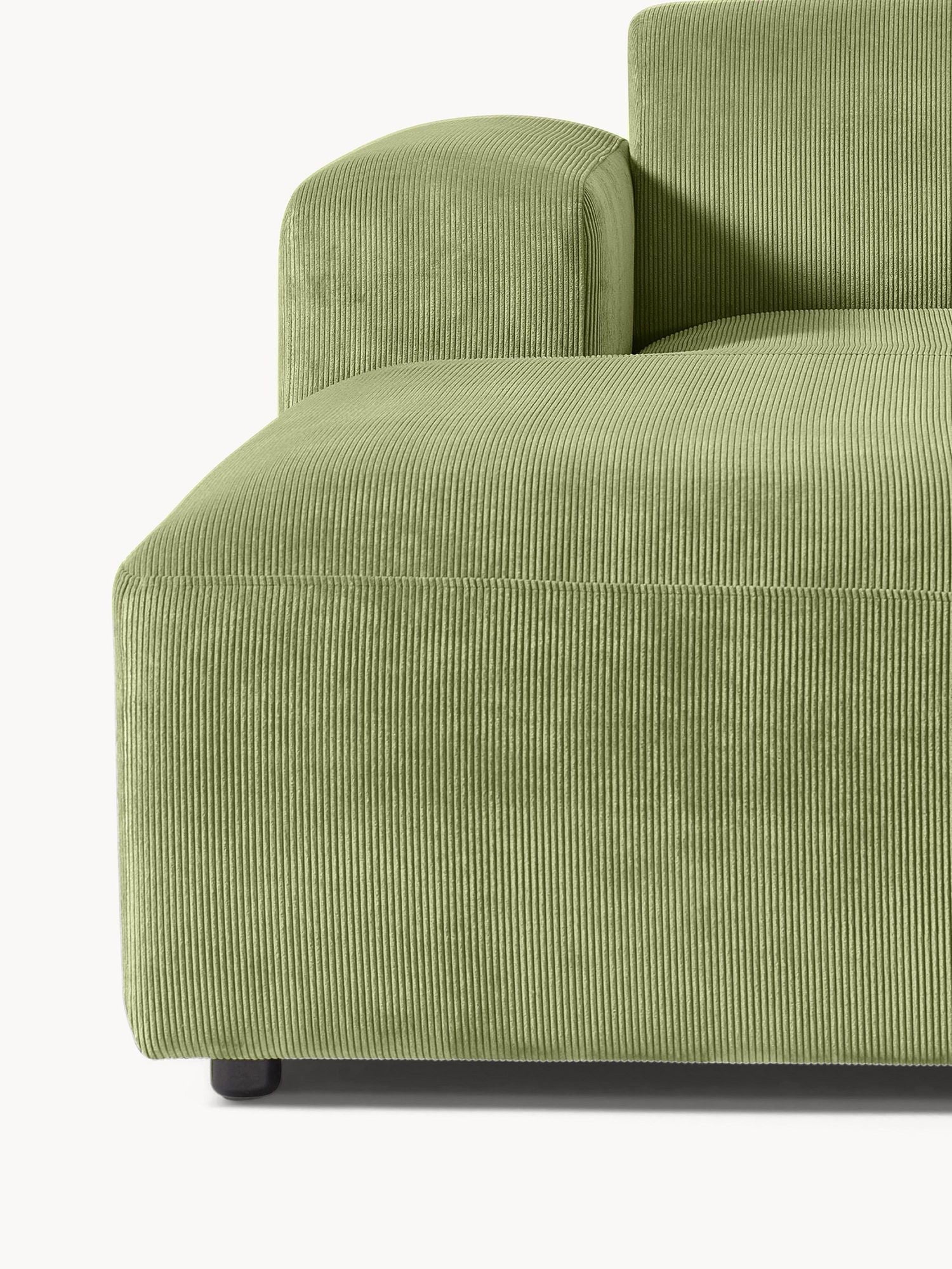 Canapé d'angle 4 places en velours côtelé Molly