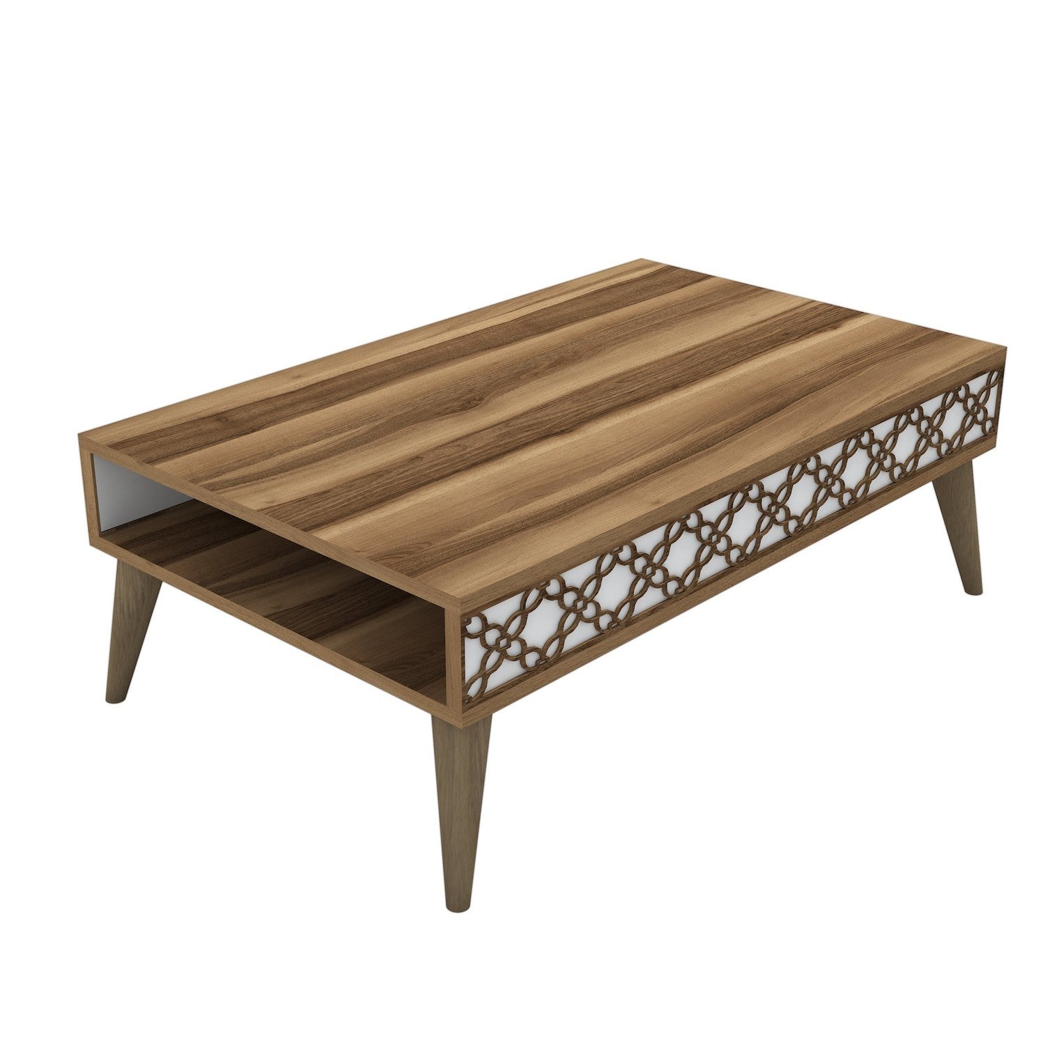 Table basse City - Walnut, White