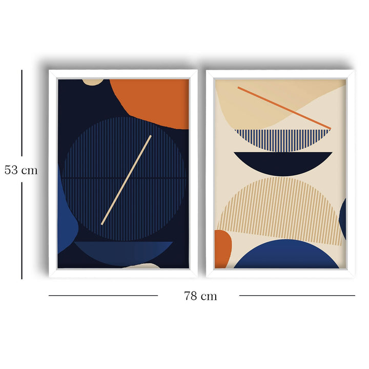 Peinture MDF encadrée décorative (2 pièces) 2P3853NISCT-008